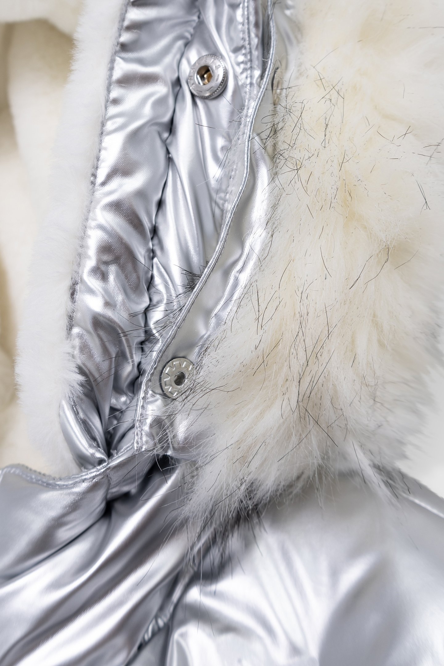 GIRL'S SILVER POLKA DOT HEAT-SEALED NYLON PADDED JACKET 8