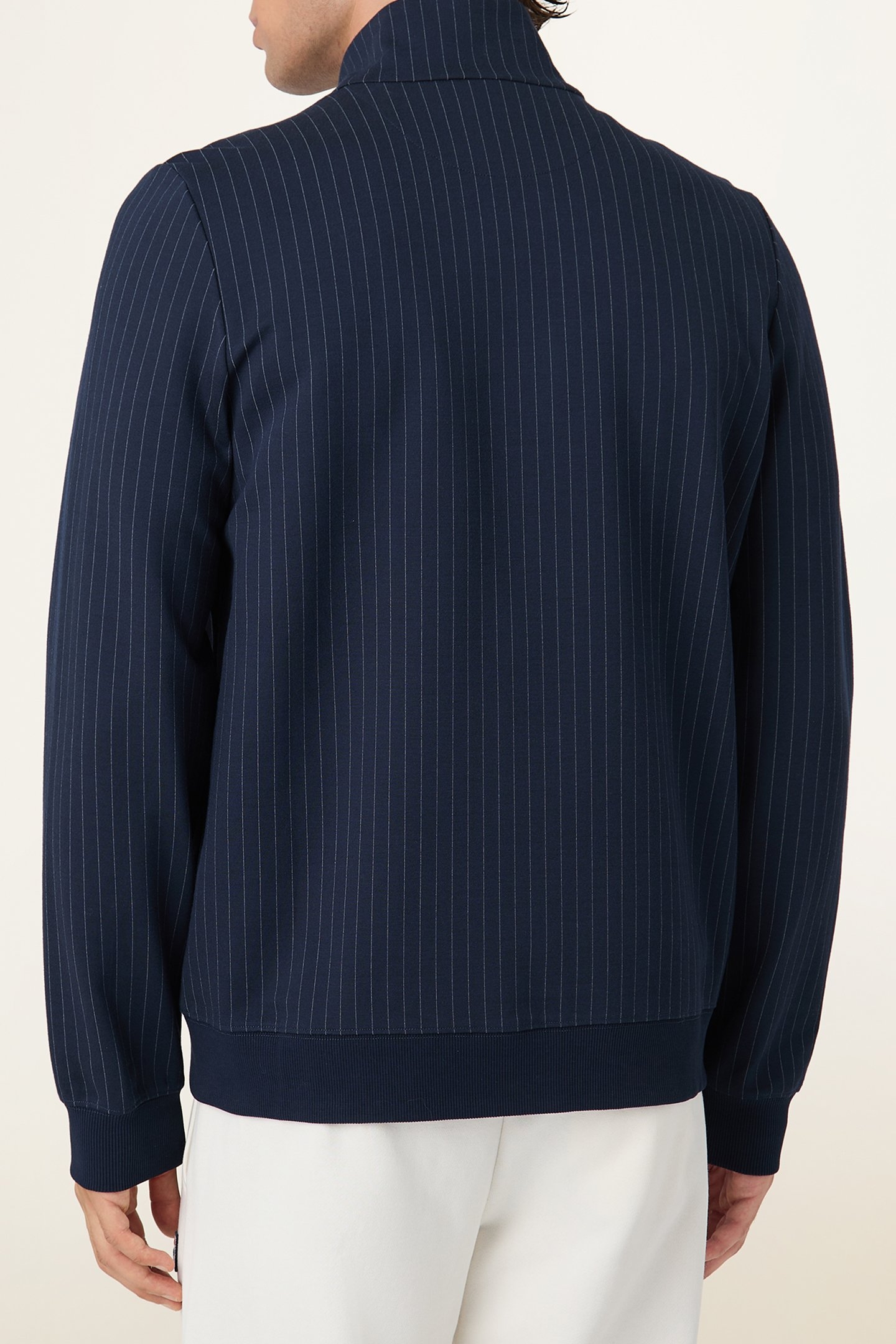 BRERA REGULAR PINSTRIPED TRACK JACKET BLACK IRIS / EGRET STR 2