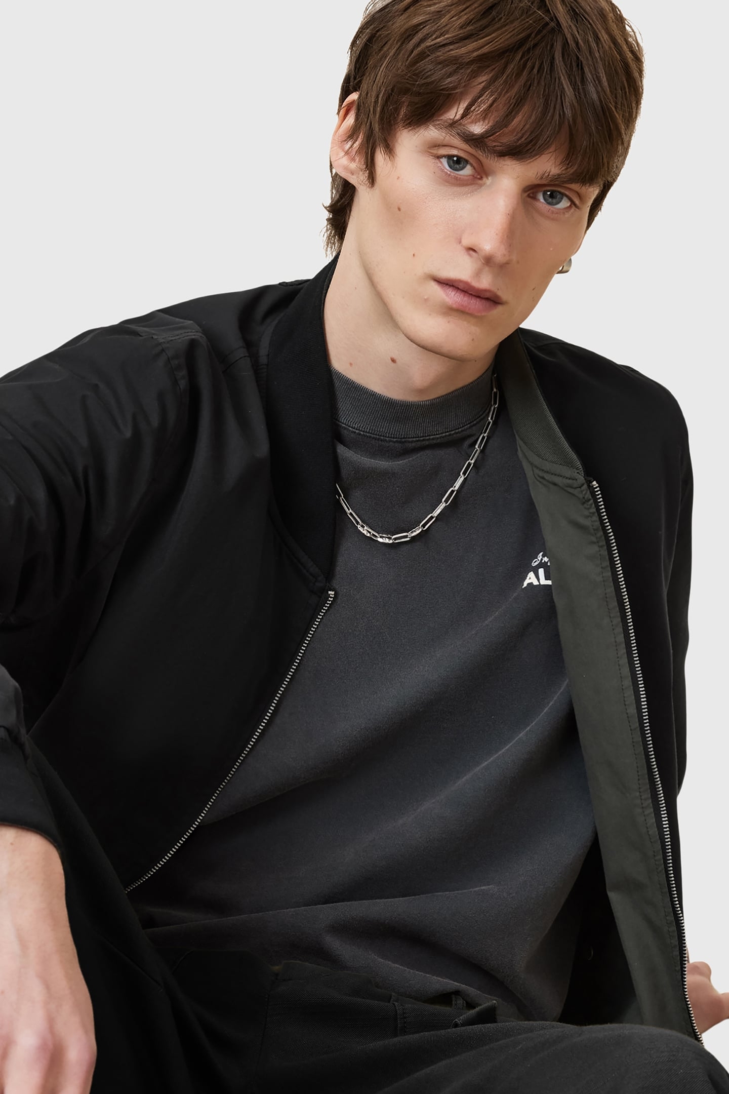 REV BASSETT BOMBER BLACK/KHAKI BROWN 7