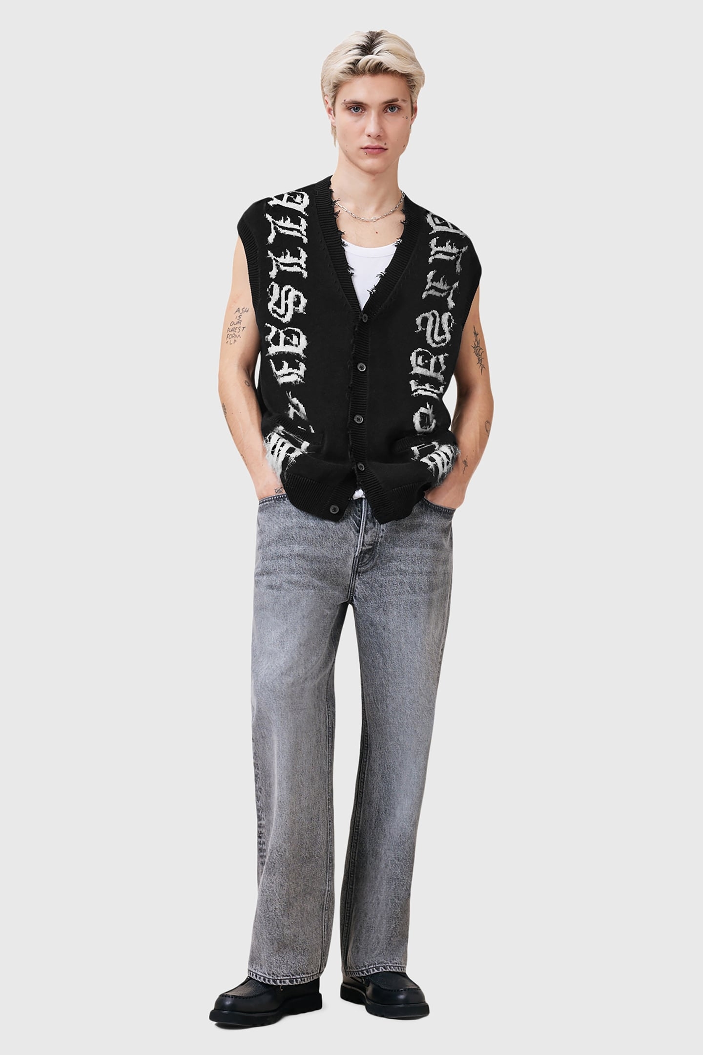 SCRIPTURE TANK BLACK/ECRU WHITE 2