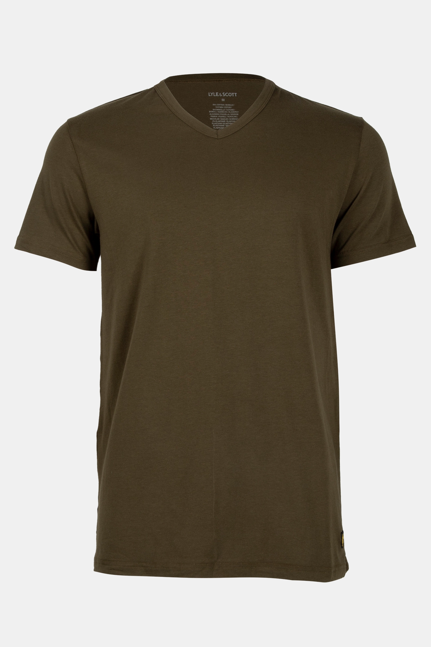 BASIC 3 PACK V NECK T-SHIRT WHITE/OLIVE/GUNMETAL 7