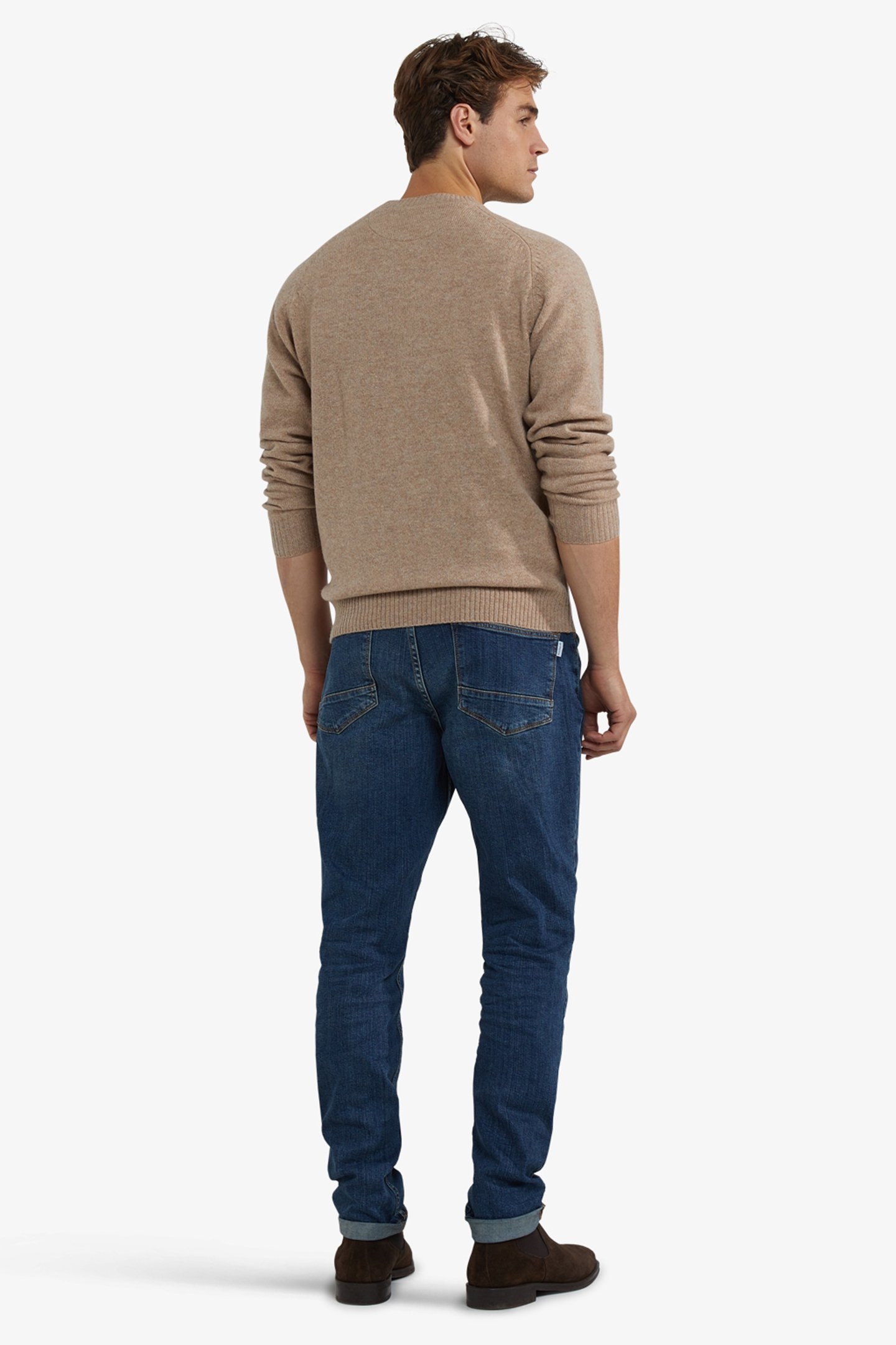 LAMBSWOOL CREW NECK SWEATER SAND 3