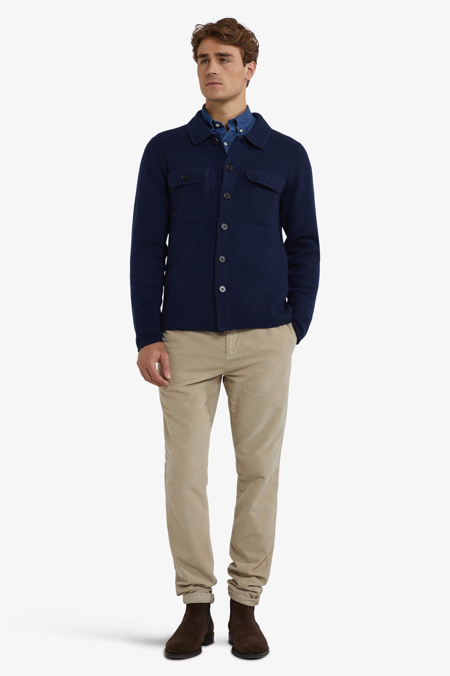 FASHION BUTTON CARDIGAN NAVY 2