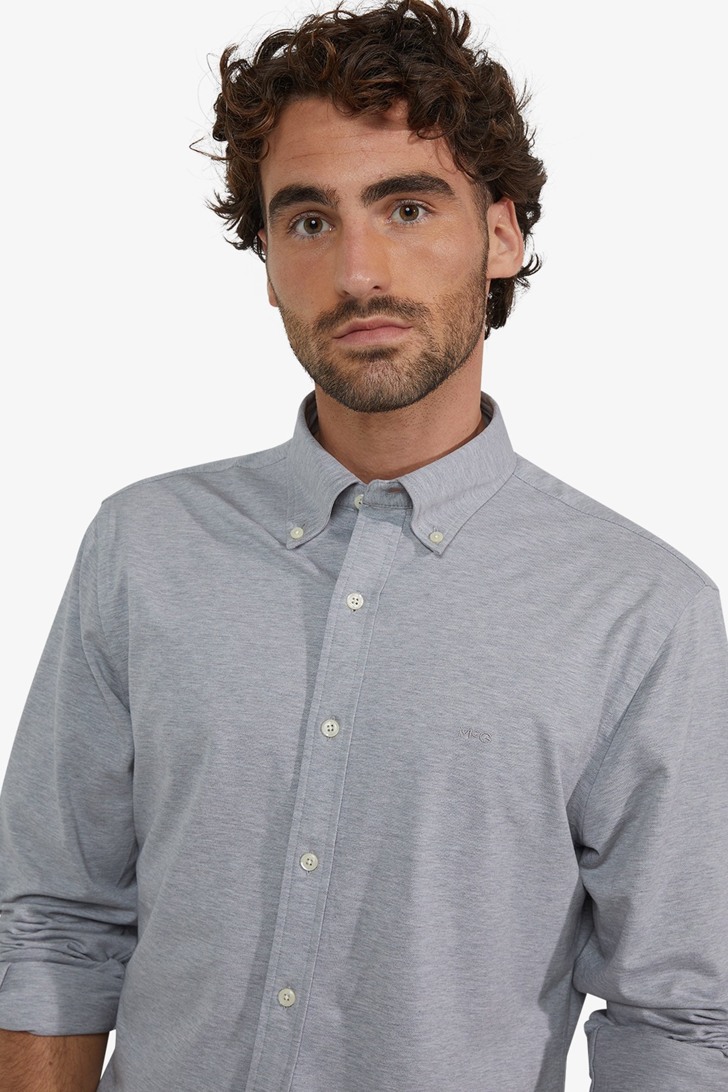 STRETCH PIQUE SHIRT MEDIUM GREY MELANGE 4