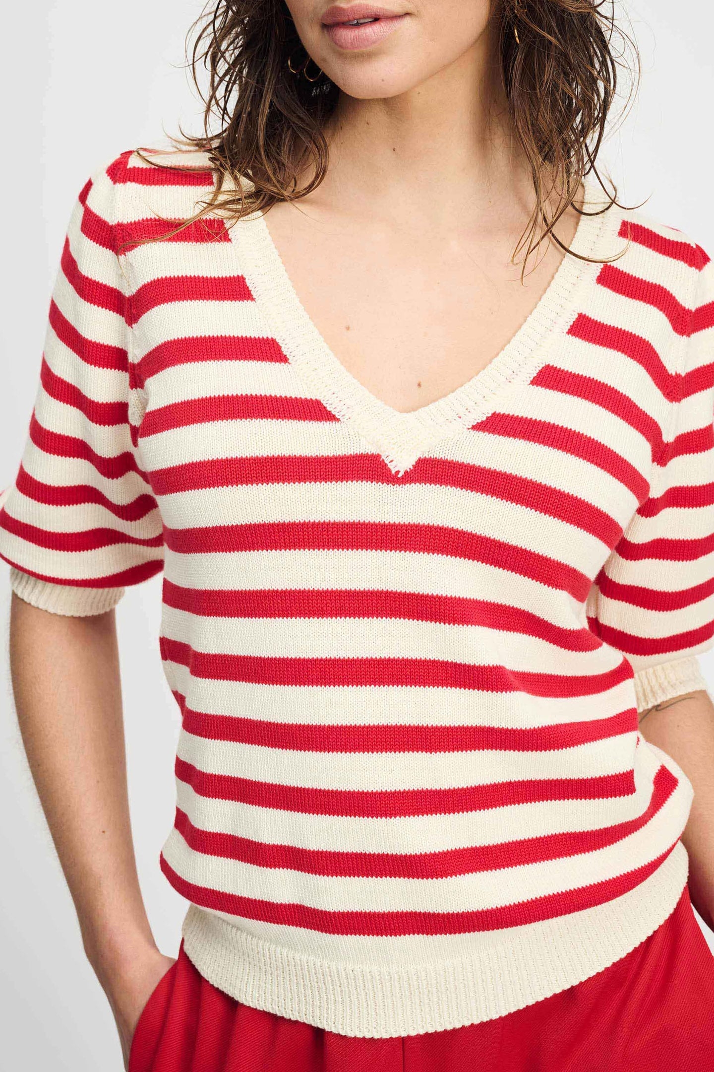 PULLOVER - STRIPED SCARLET RED 6