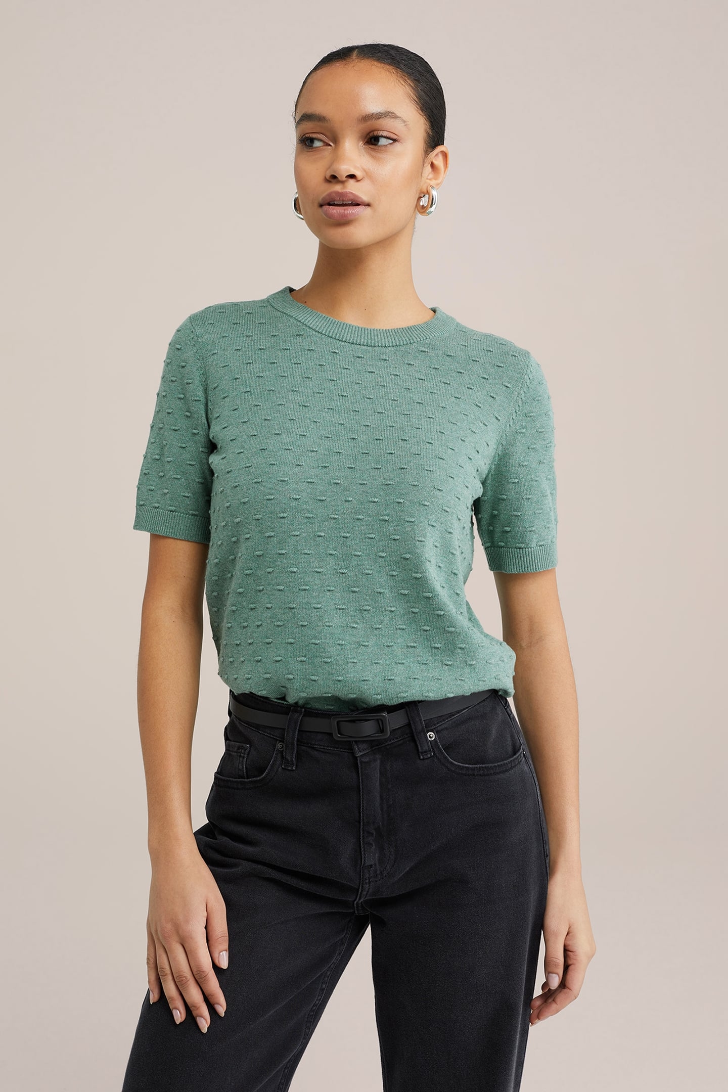 KNITTED PULLOVER LIGHT GREEN 1