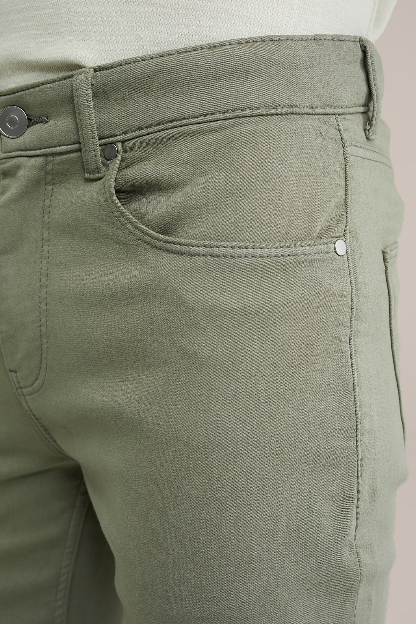 5-POCKET MID WAIST LIGHT GREEN 5