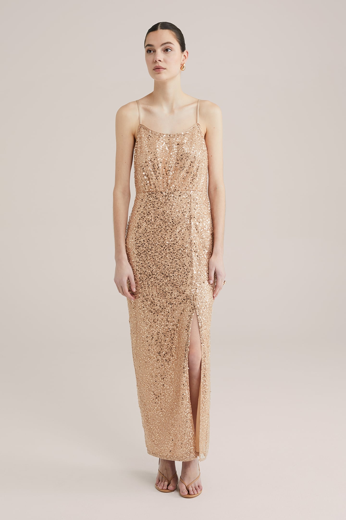 DRESS MAXI LENGTH GOLD 1