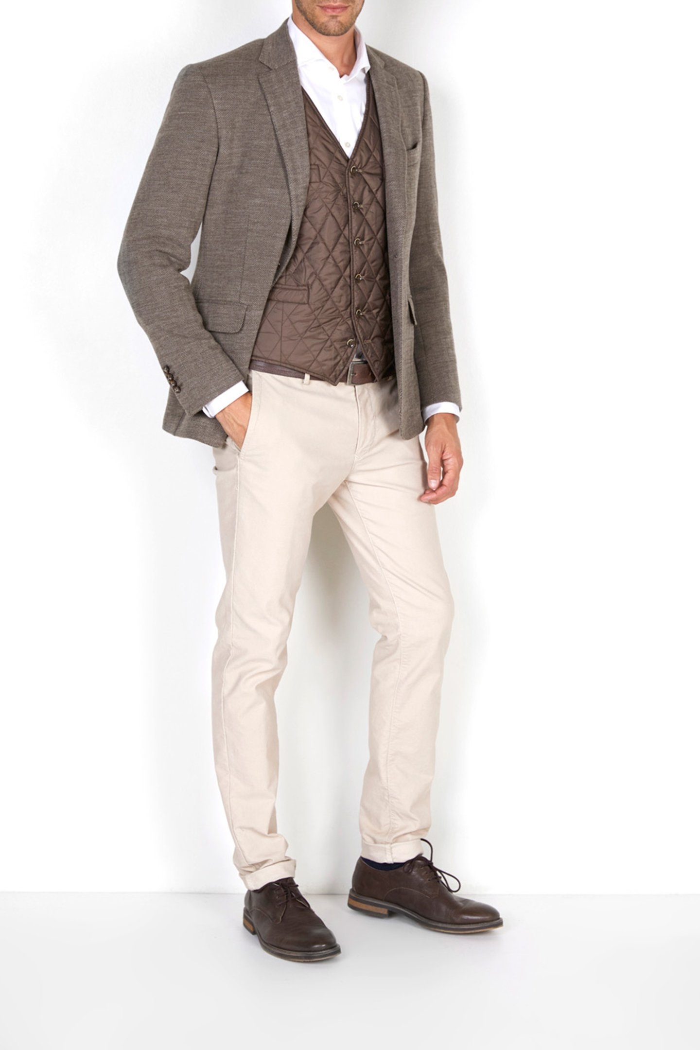 DBLFACE 2 BTN FLAP PKT BLAZER BROWN 1