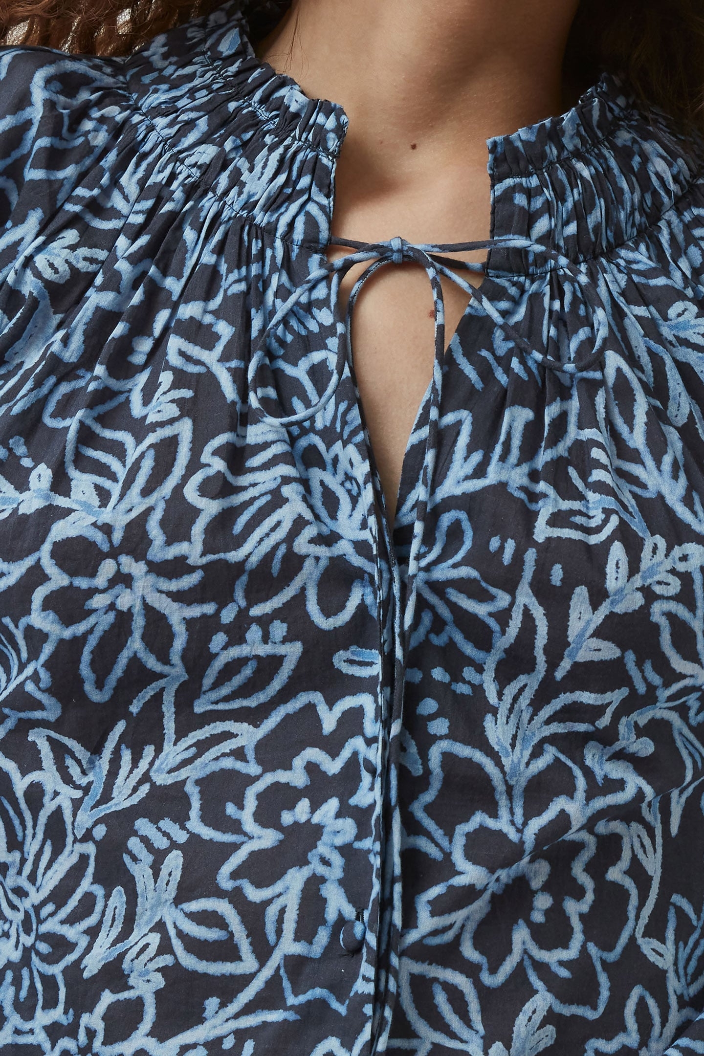 ANNA AUSTIN COTTON TOP NAVY MULTI 4