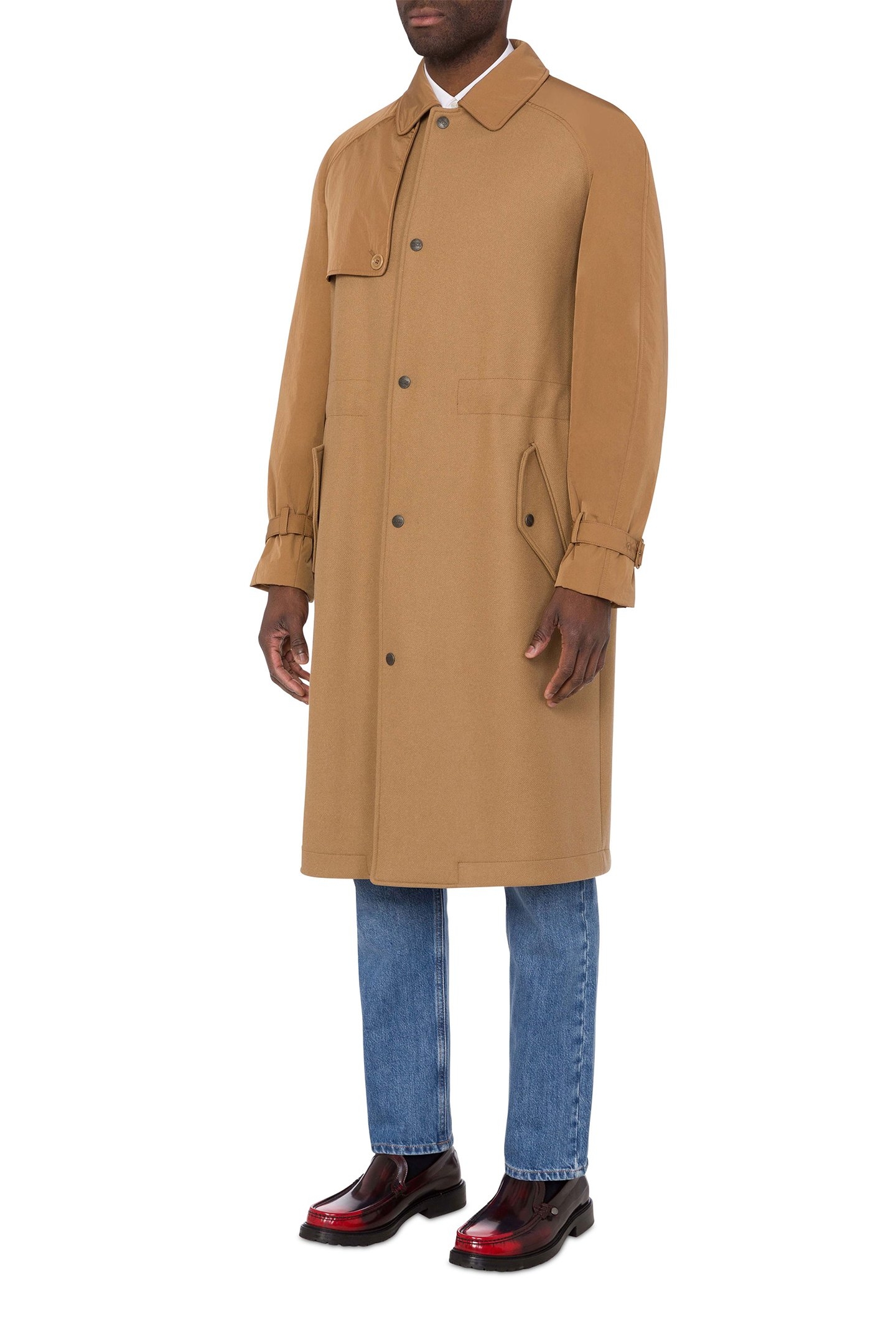 WOOL AND NYLON CLOTH COAT BROWN 1