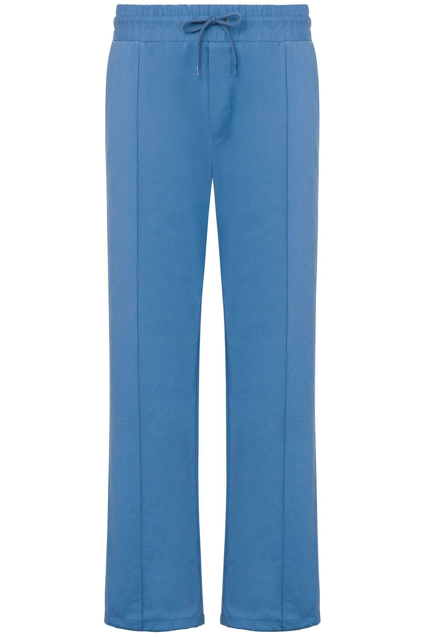 MOSCHINO OUTLINE STRETCH GABARDINE TROUSERS BLUE 3