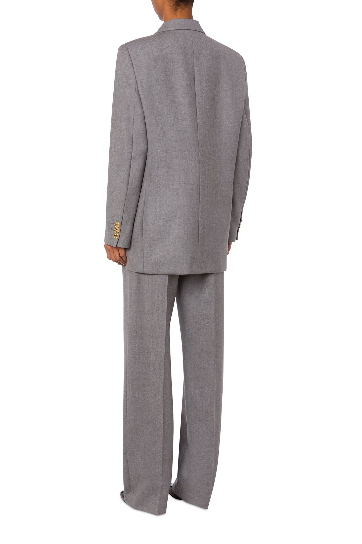 GOLD BUTTON OVERSIZED JACKET GREY 2