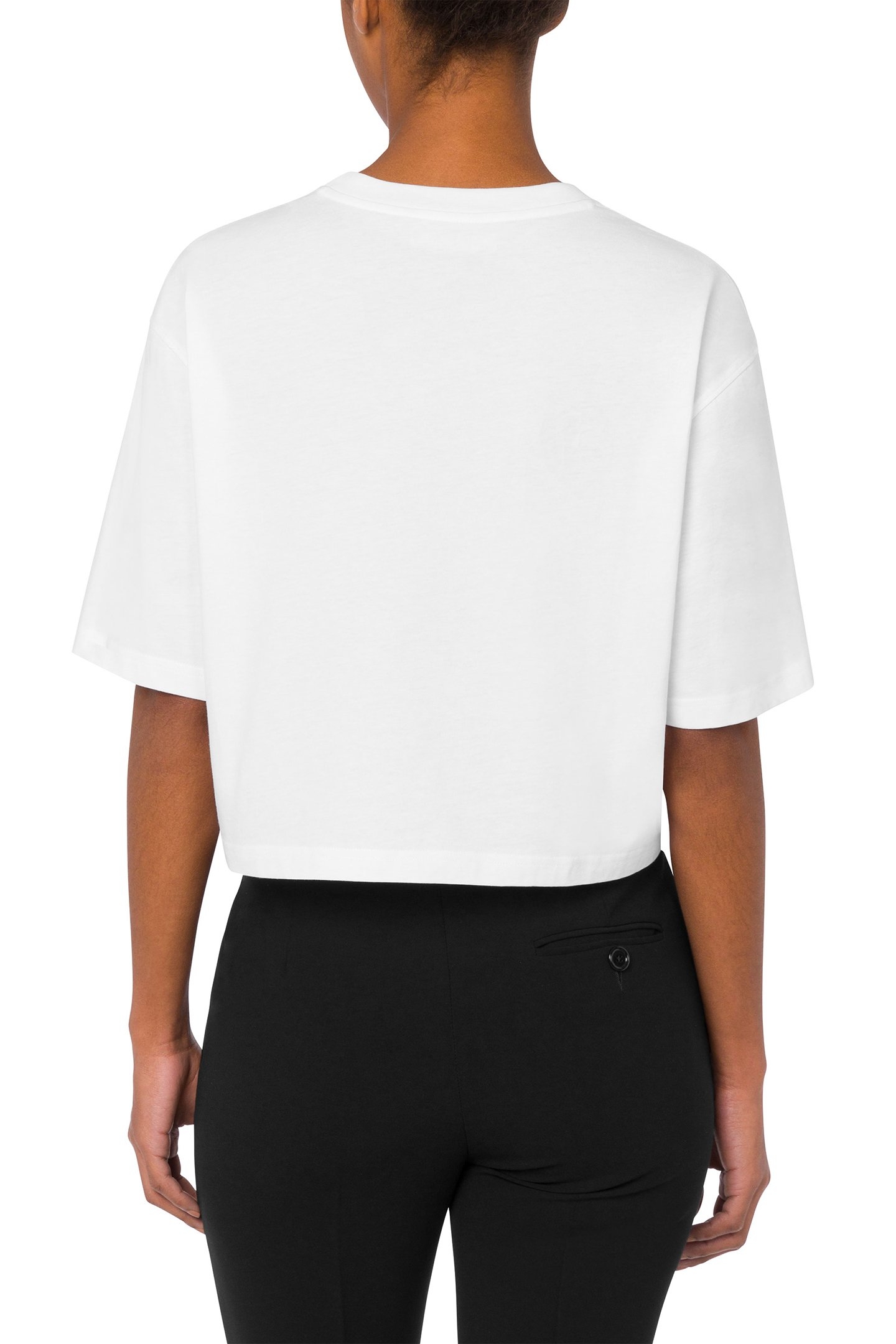 CROPPED T-SHIRT WITH PRINT WHITE 2