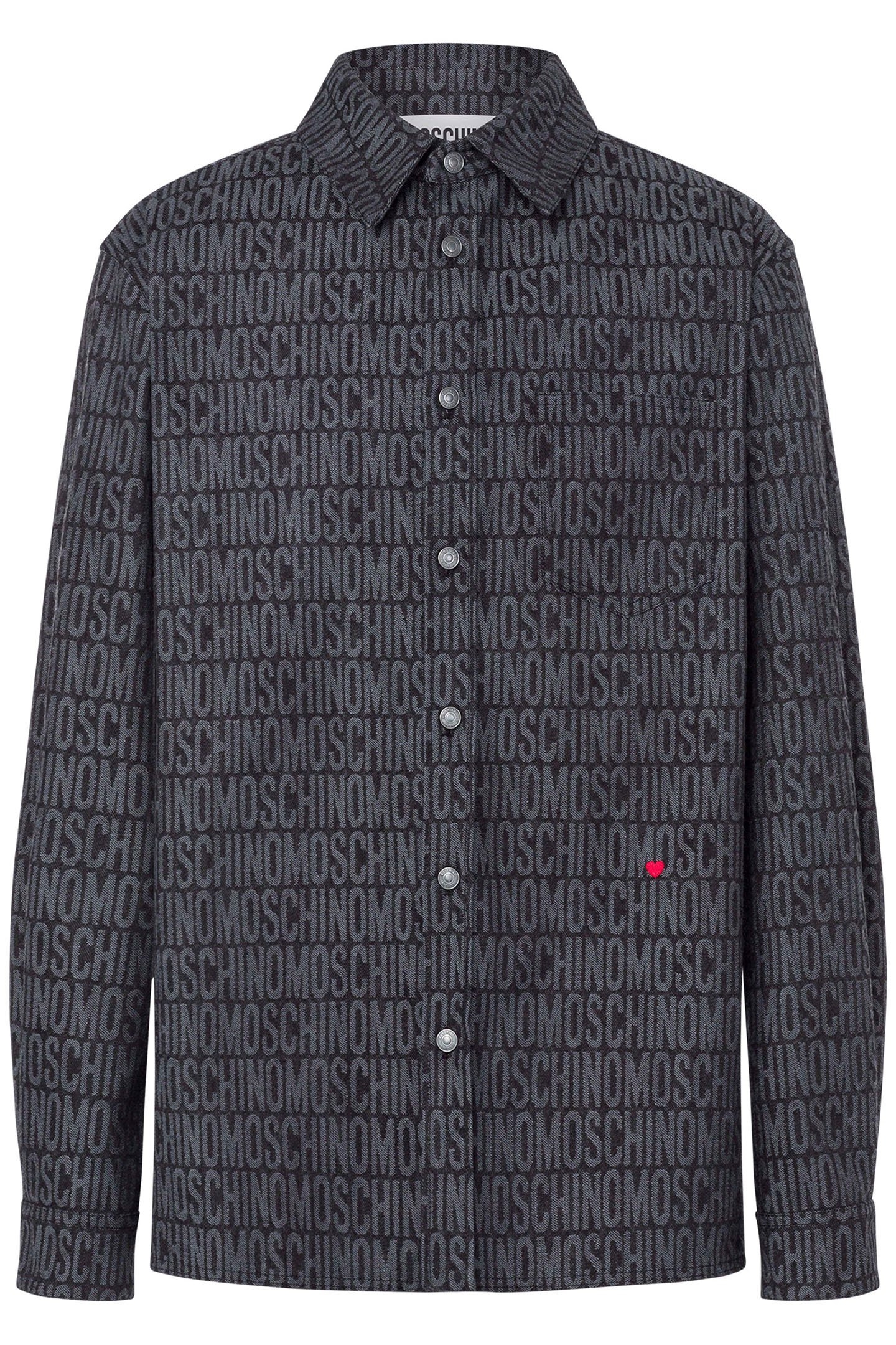 ALLOVER LOGO DENIM SHIRT BLACK 3