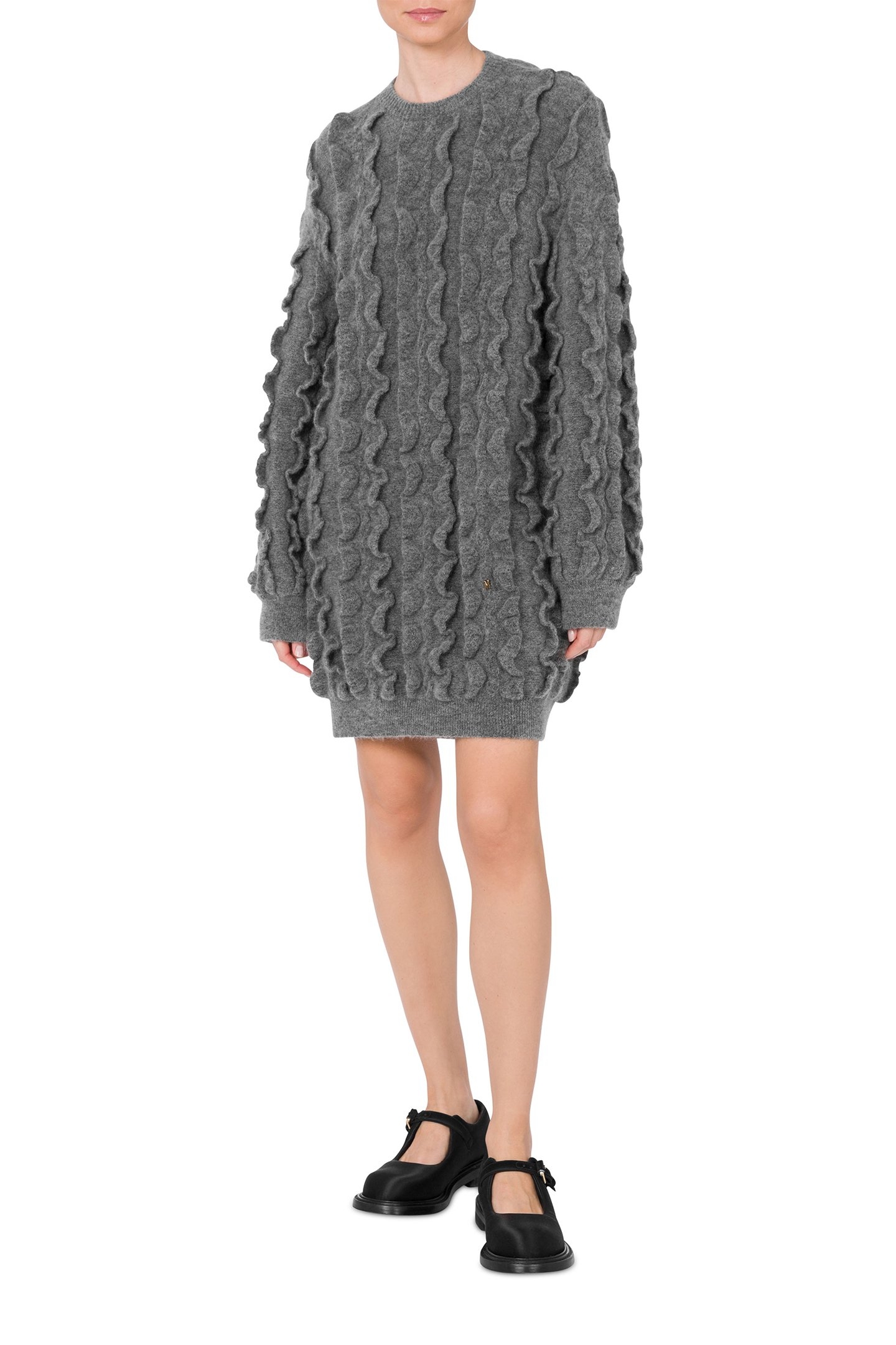GOLDEN M STRETCH MOHAIR DRESS GREY 2