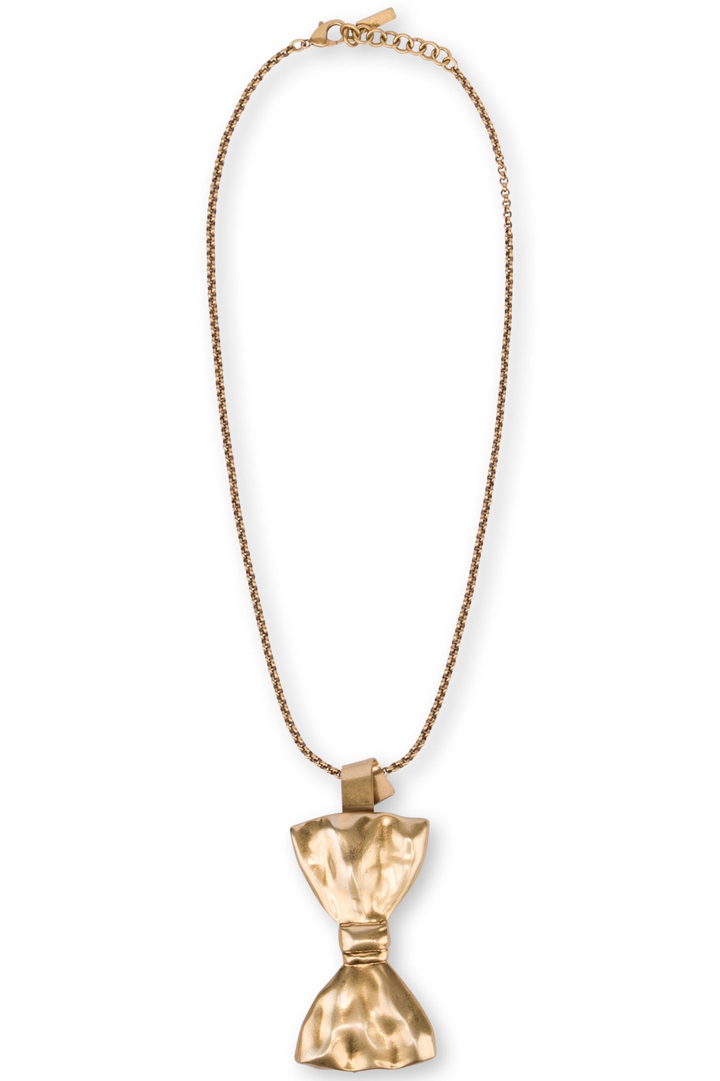BOW TIE PENDANT NECKLACE GOLD 1