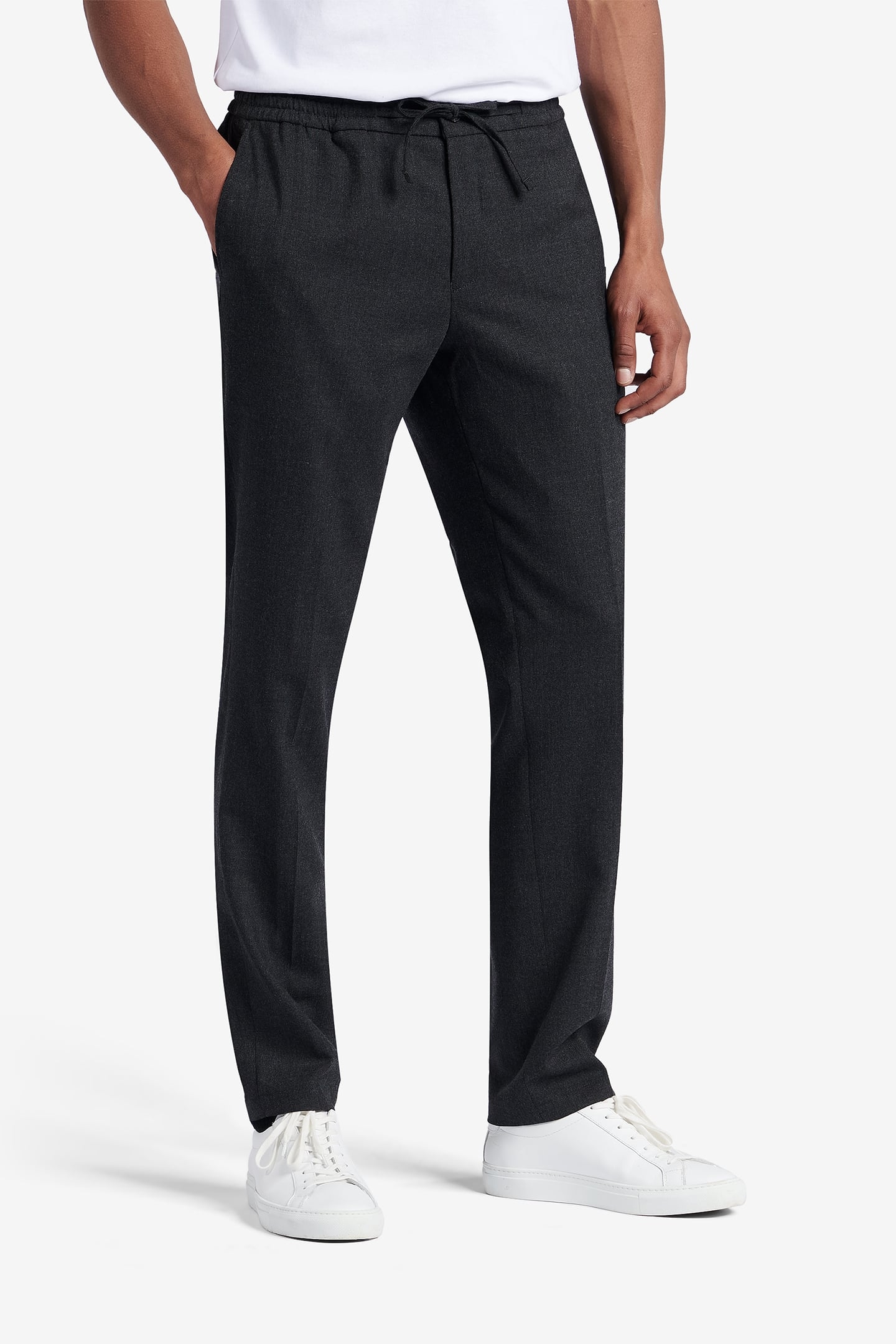 MONTREAL WASHABLE FLANNEL WOOL-STRETCH DARK GREY 1