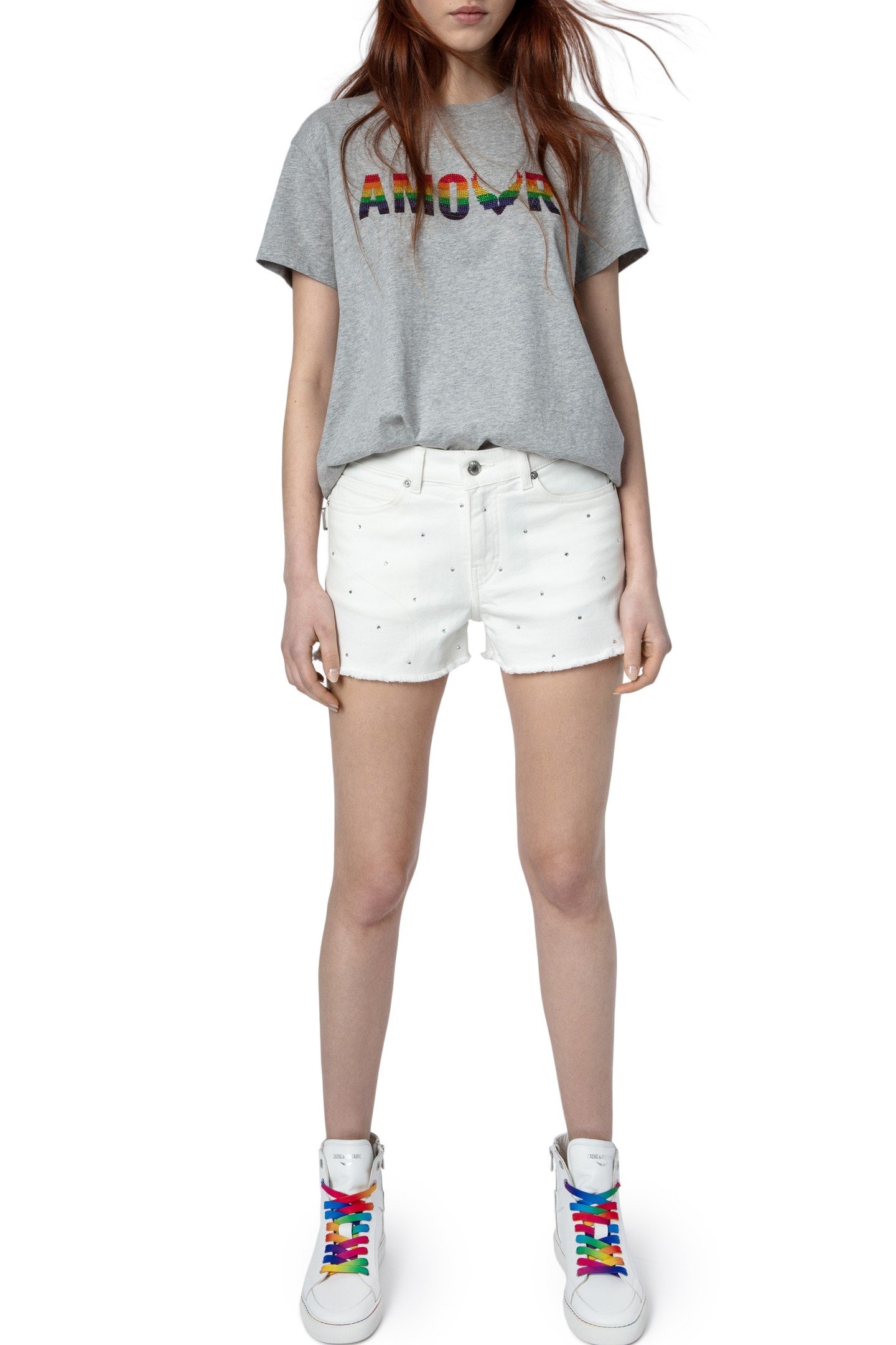 ZOE AMOUR WINGS T-SHIRT GRIS CHINE 6