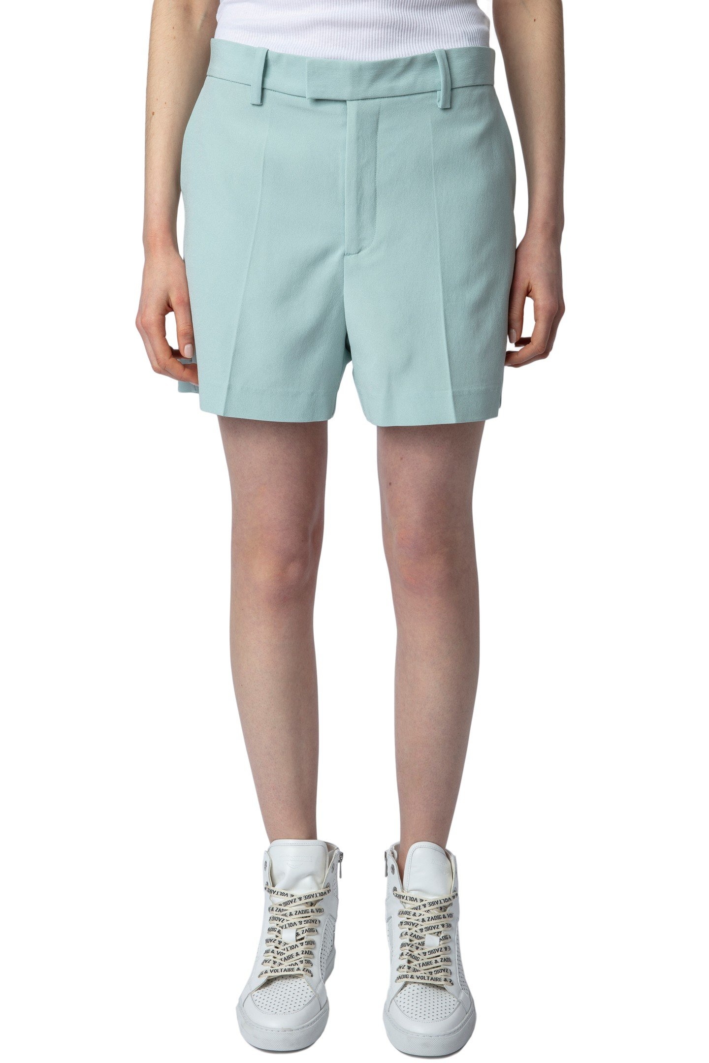 PLEASE CREPE SHORTS CELADON 1