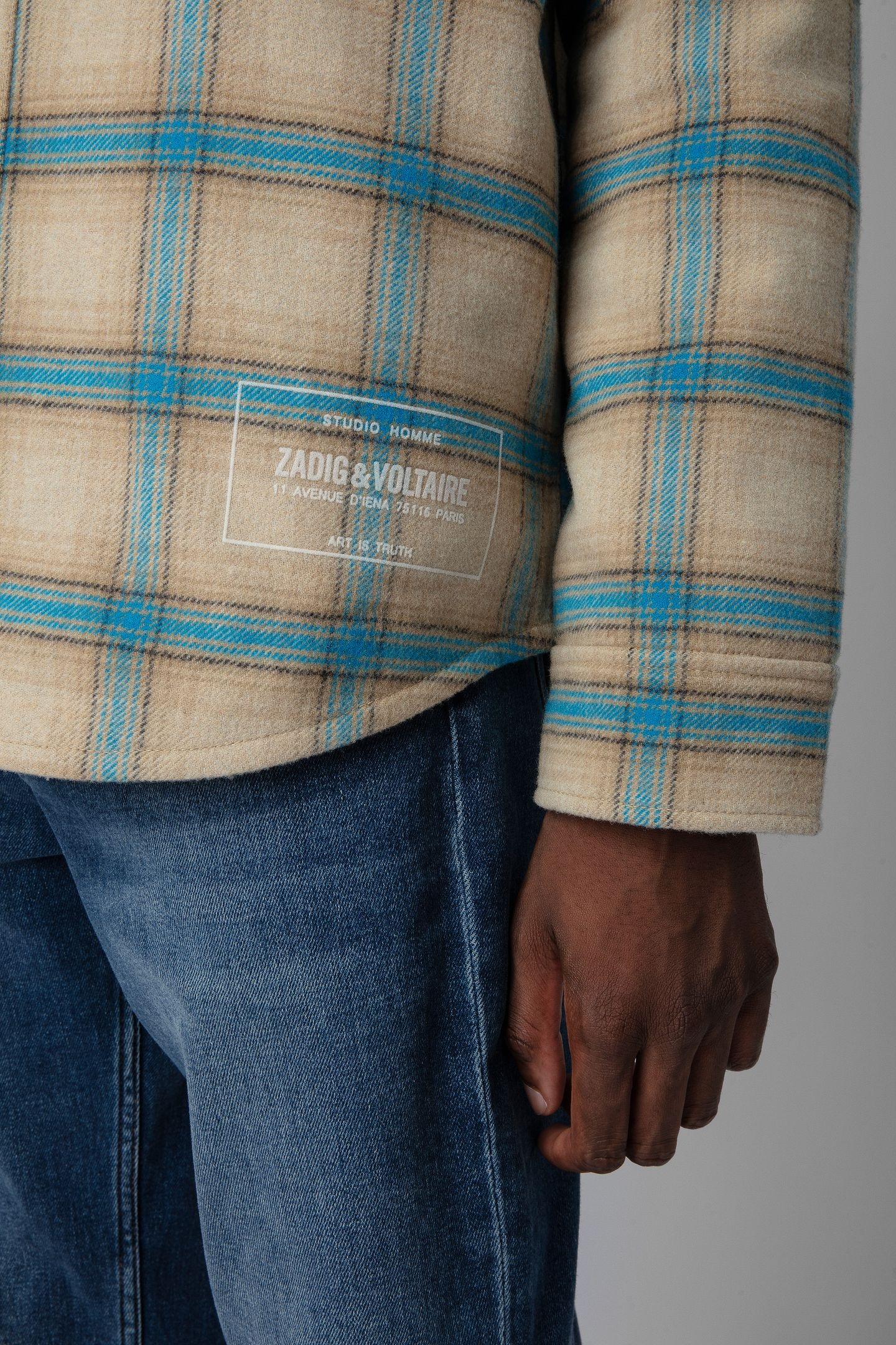 BALI WOOL CHECK PADDED OVERSHIRT FICELLE 5