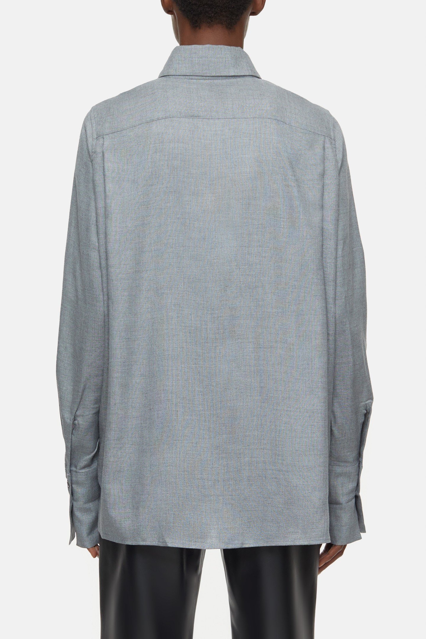 PLEAT BLOUSE SHIRT DARK GREY MELANGE 4