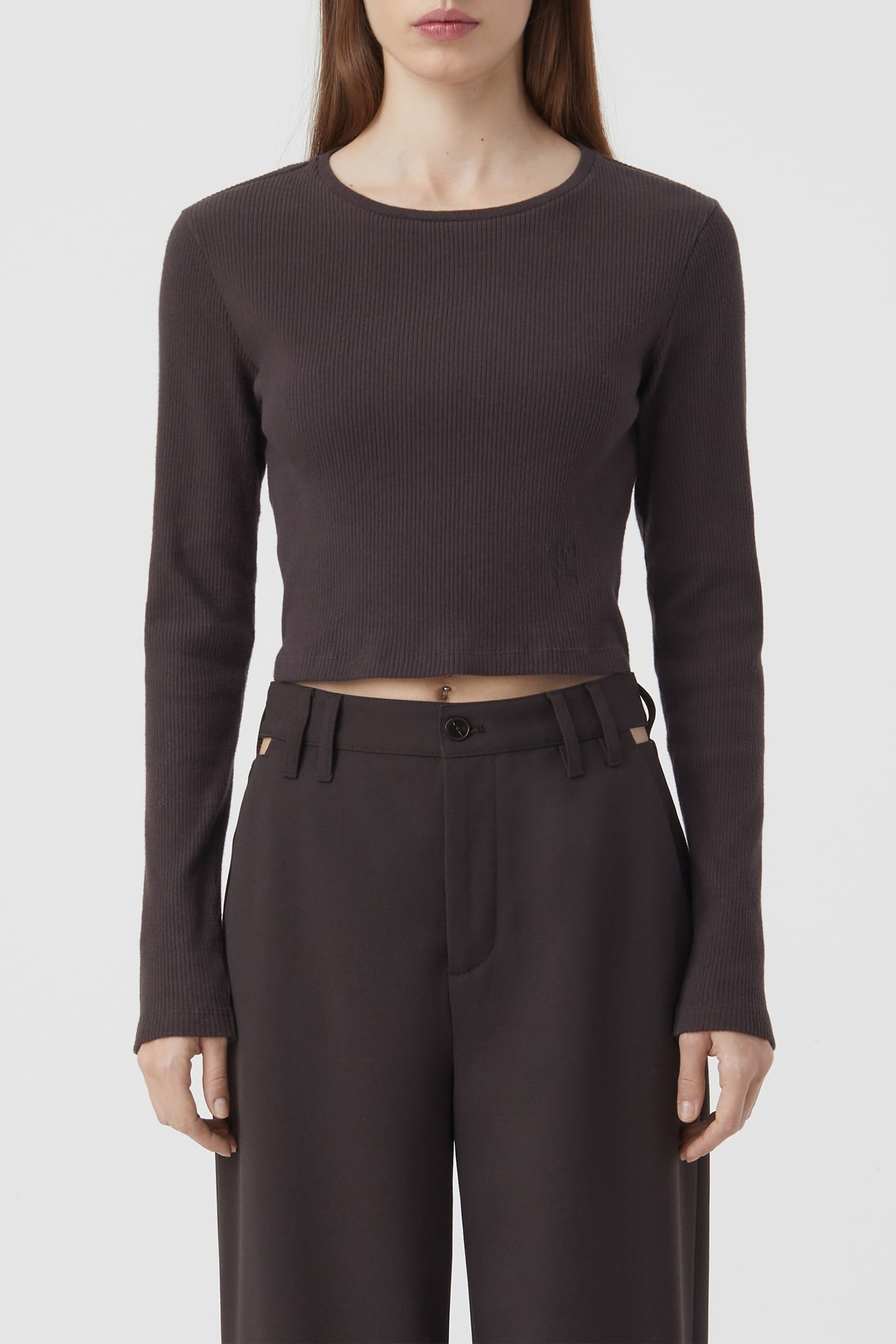 CROPPED LONGSLEEVE T-SHIRTS MOCHA 2