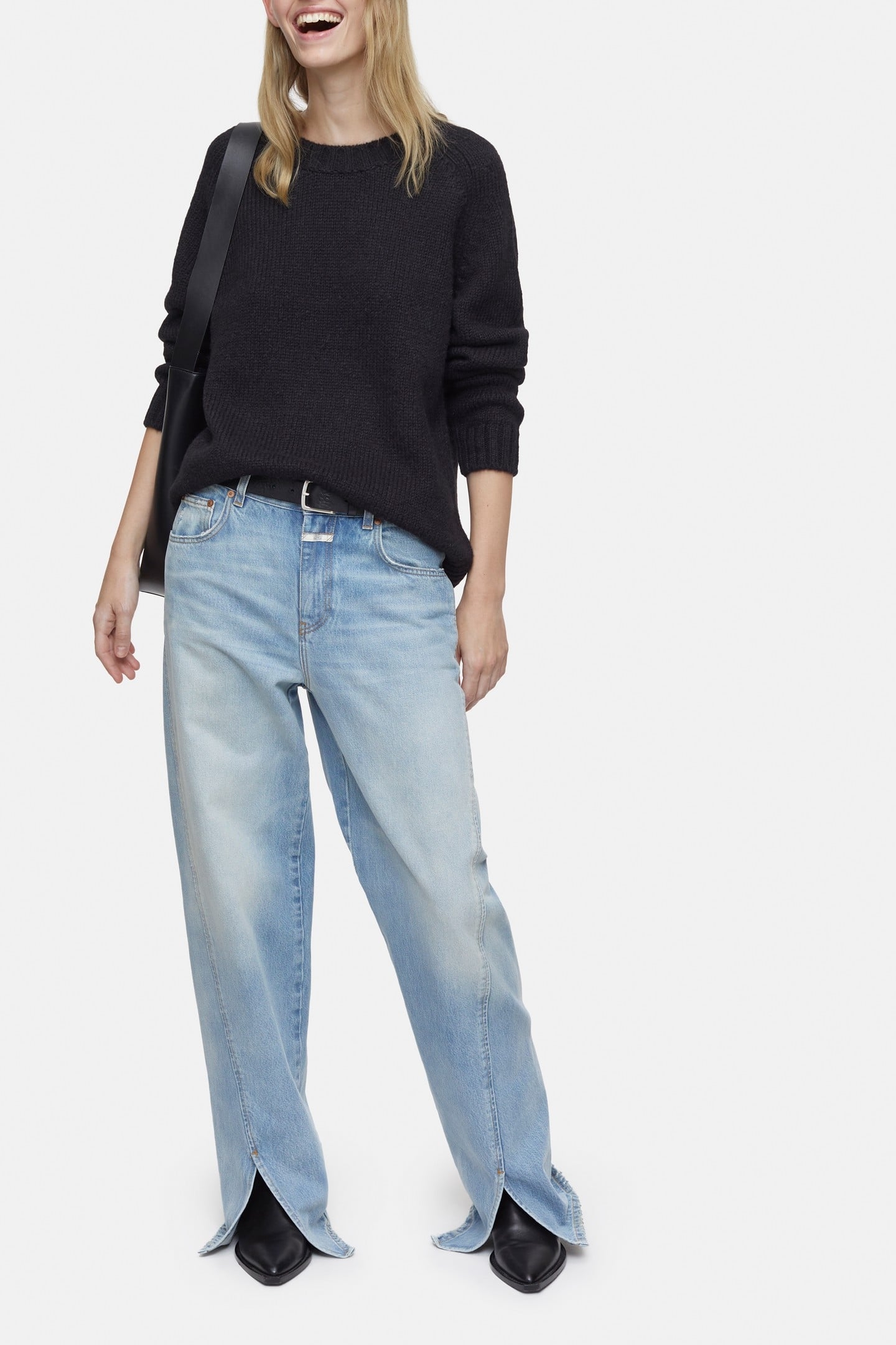 CREW NECK LONG SLEEVES KNITS BLACK 2