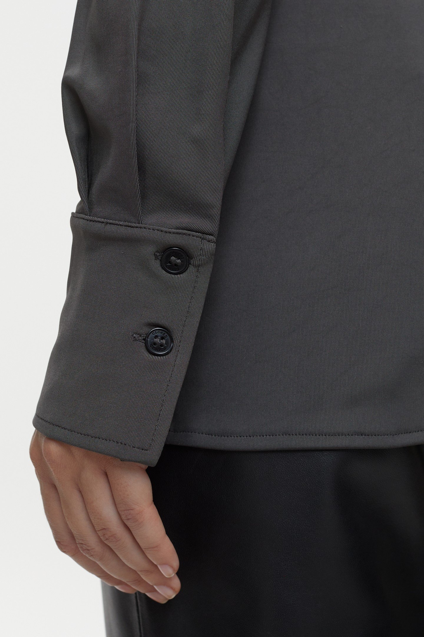 WAISTED BLOUSE SHIRT CHARCOAL 2