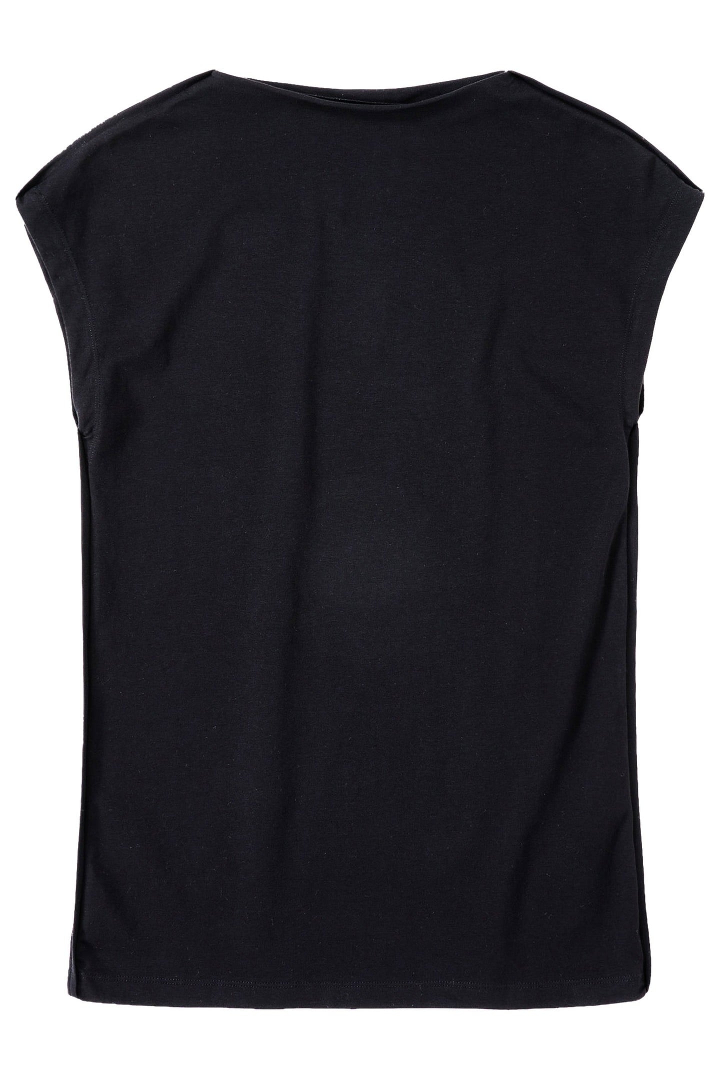 STRAIGHT NECK SLEEVELESS T-SHIRTS BLACK 4