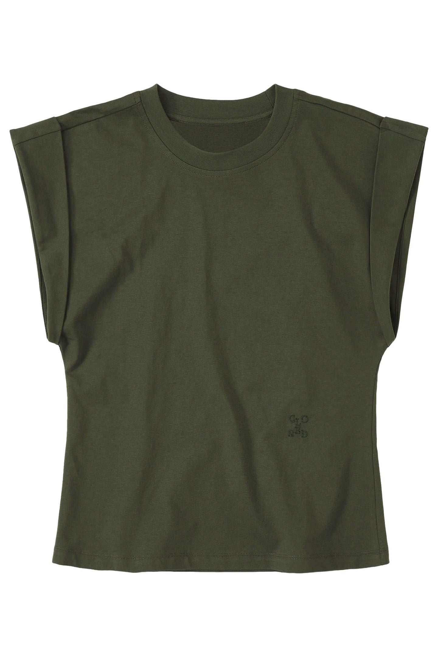 CREWNECK SLEEVELESS T-SHIRTS GREEN WEED 4