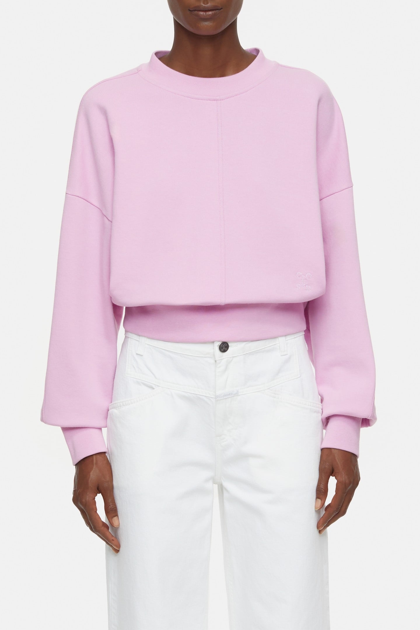 CROPPED CREW NECK T-SHIRTS PINK POENY 1