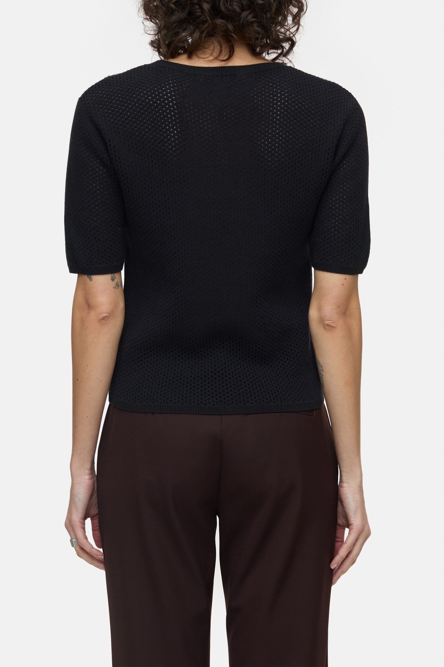 CREW NECK SHORT SLEEVE KNITS BLACK 5