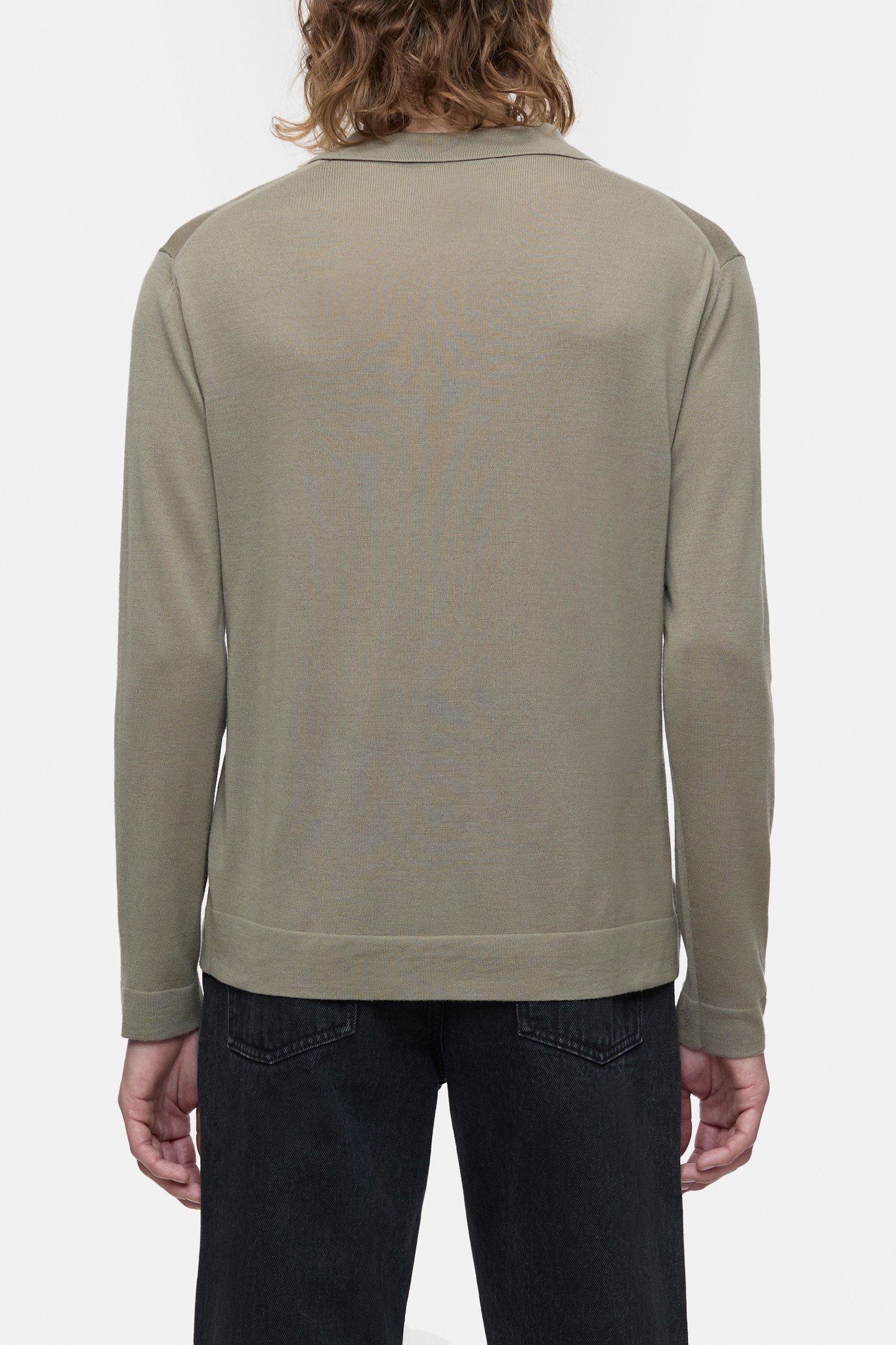 LONG SLEEVE POLO KNITS NATURAL LINEN 2