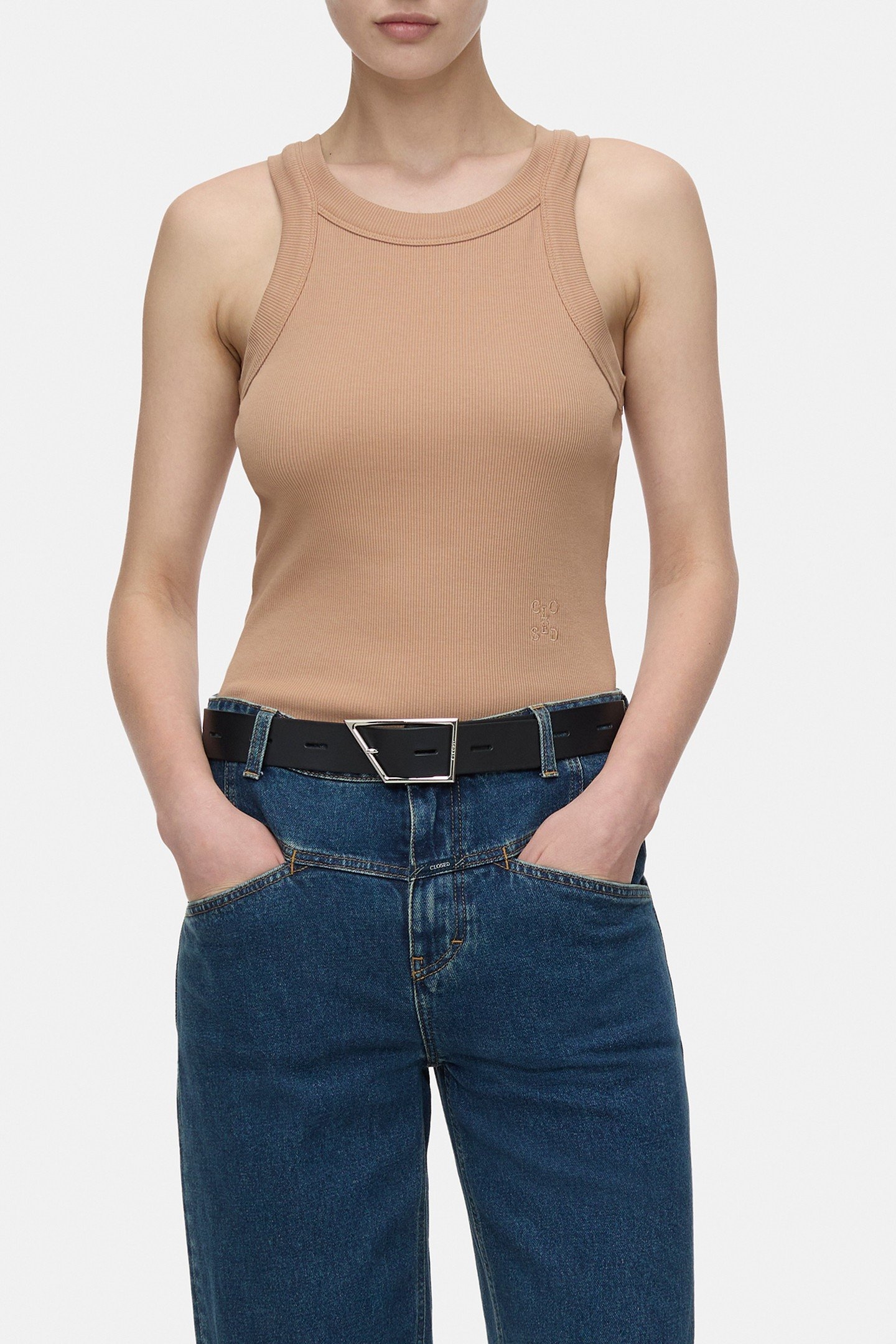 RACER TANK TOP T-SHIRTS BISCOTTI BROWN 1