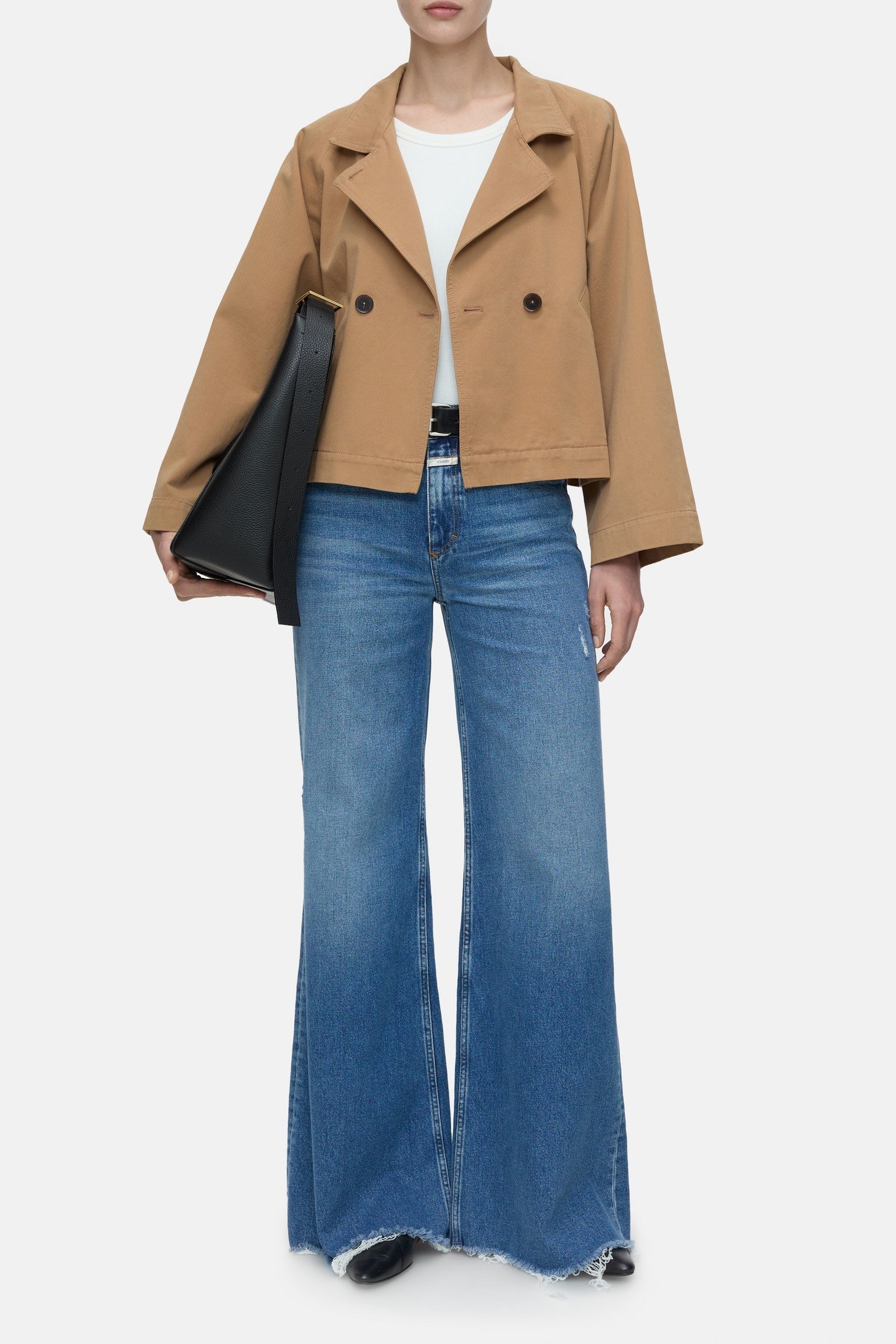 CROOPED TRENCH JACKET BISCOTTI BROWN 2