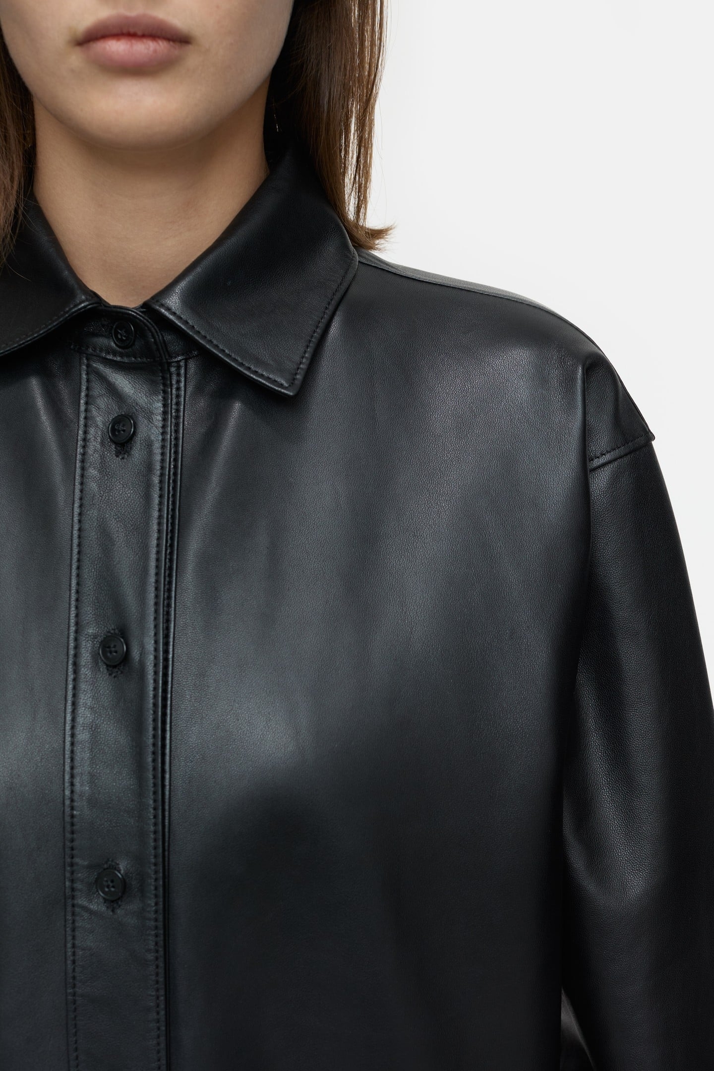 LEATHER OVERSHIRT & BLOUSES BLACK 3
