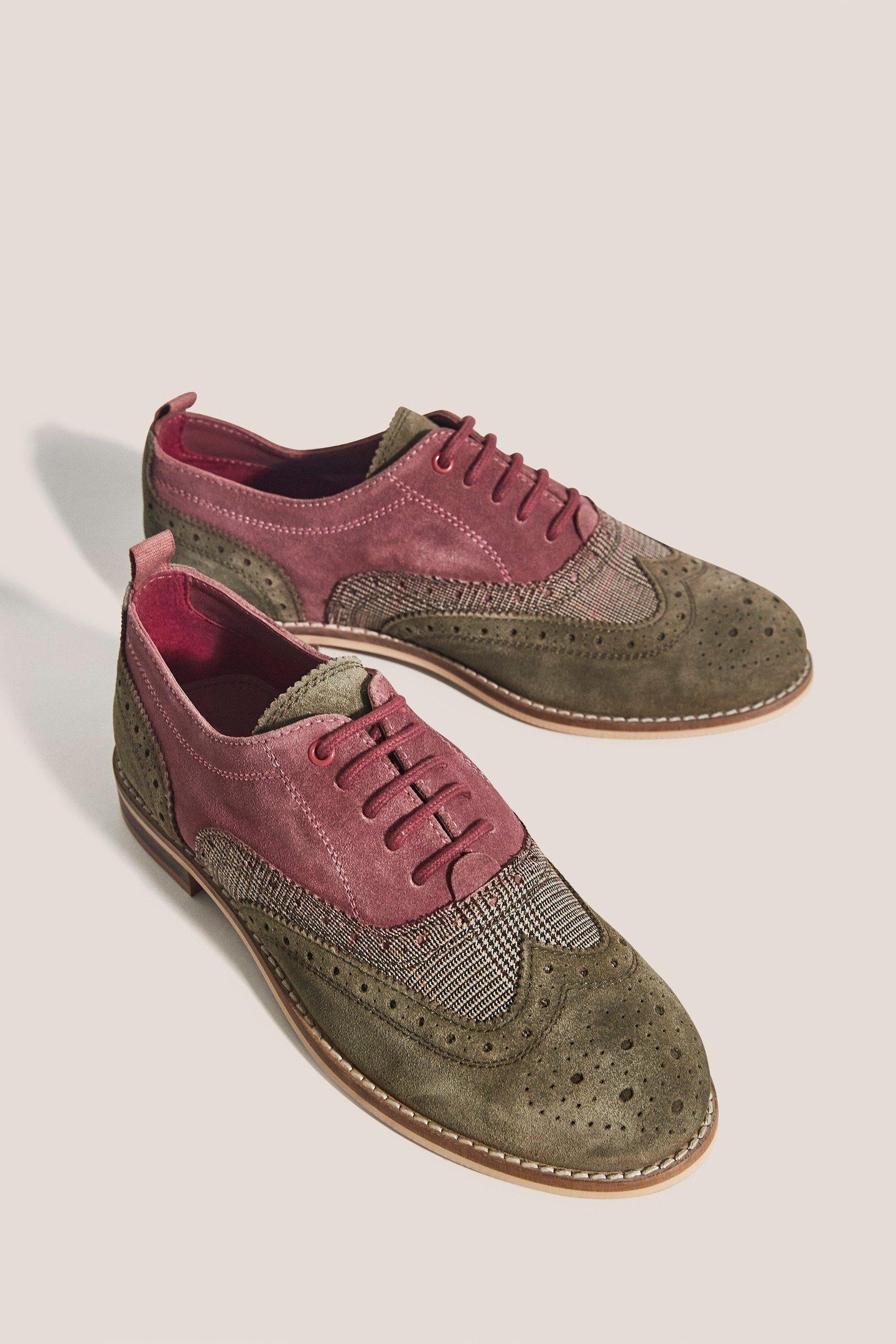 THISTLE MIXED LACE UP BROGUE GREEN MULTI 2