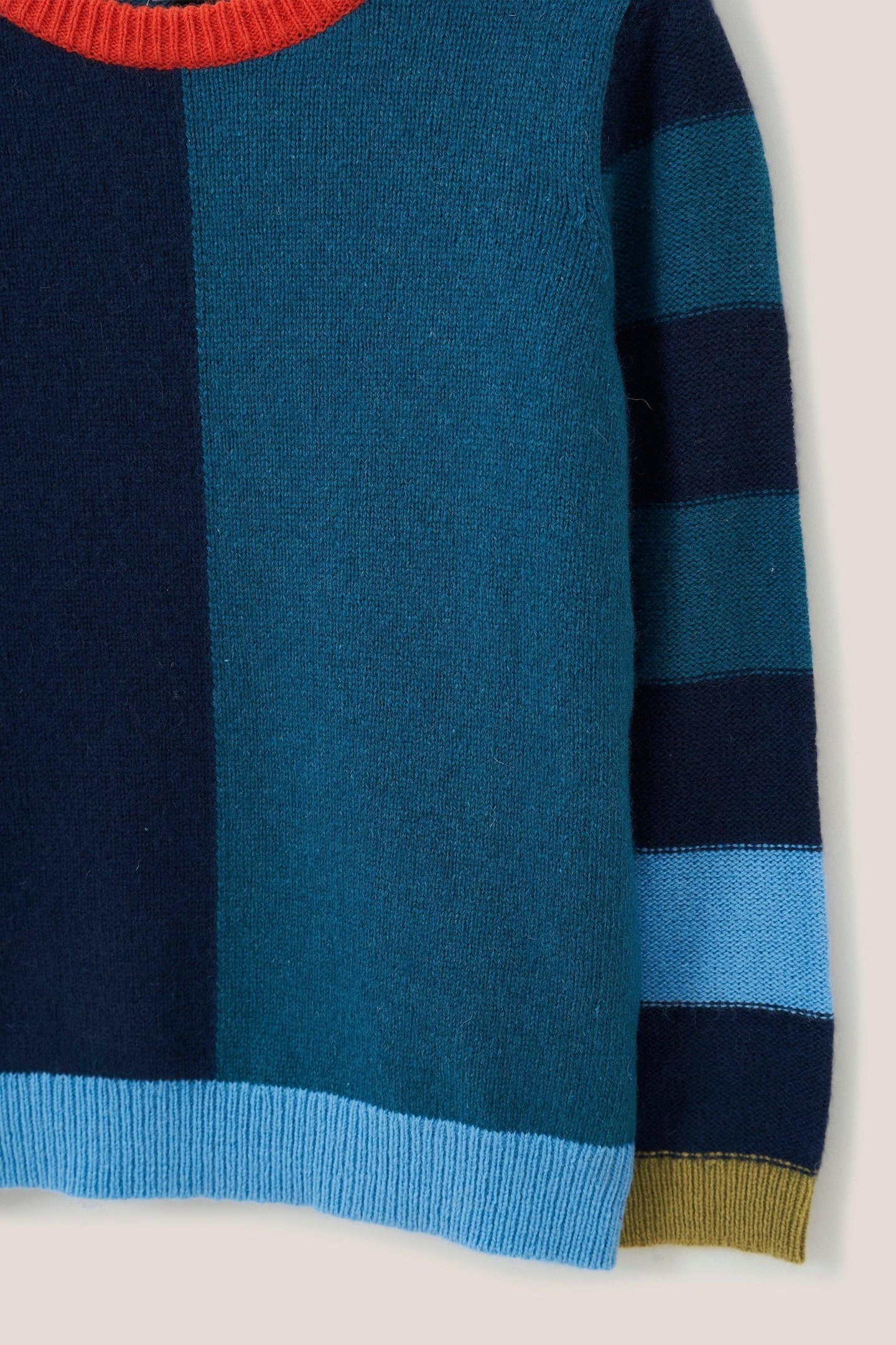 PETE COLOURBLOCK STRIPE JUMPER TEAL MULTI 1