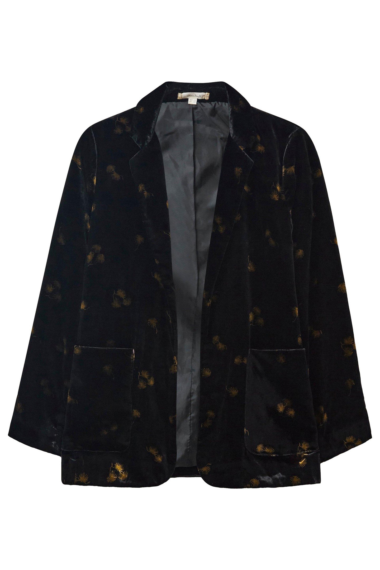 BELLE VELVET BLAZER BLACK MULTI 3
