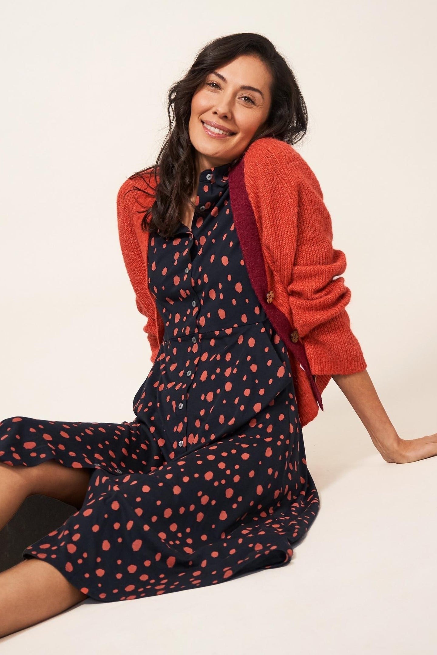 RUA JERSEY SHIRT DRESS PINK MULTI 1