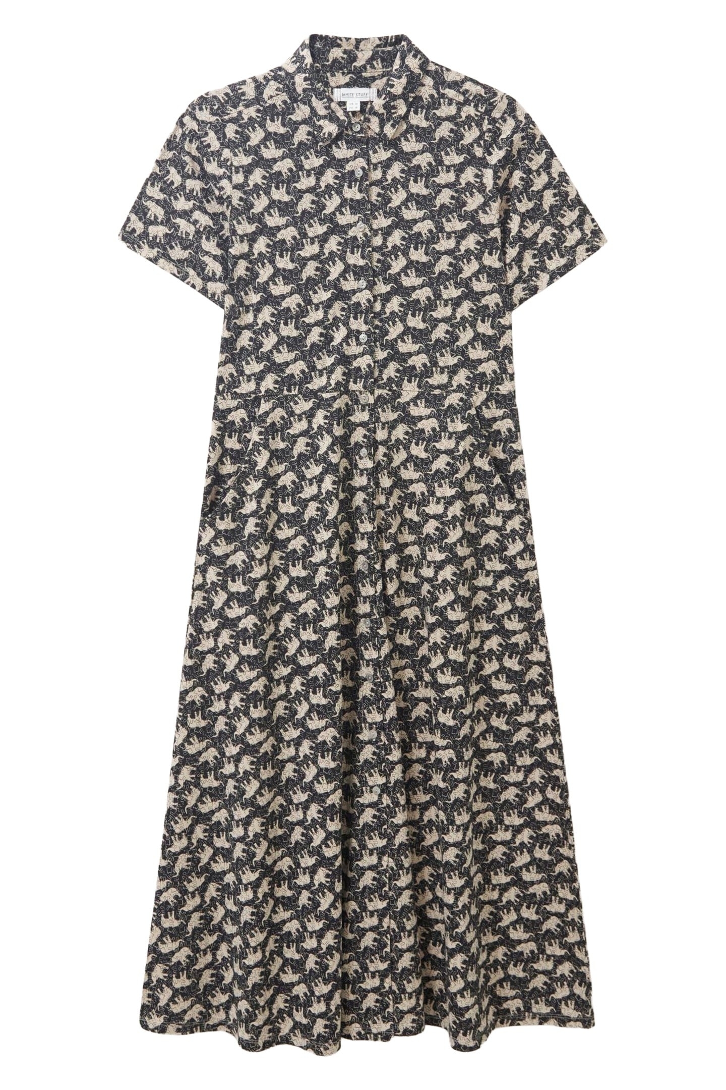 CARMEN JERSEY SHIRT DRESS BLACK MULTI 3