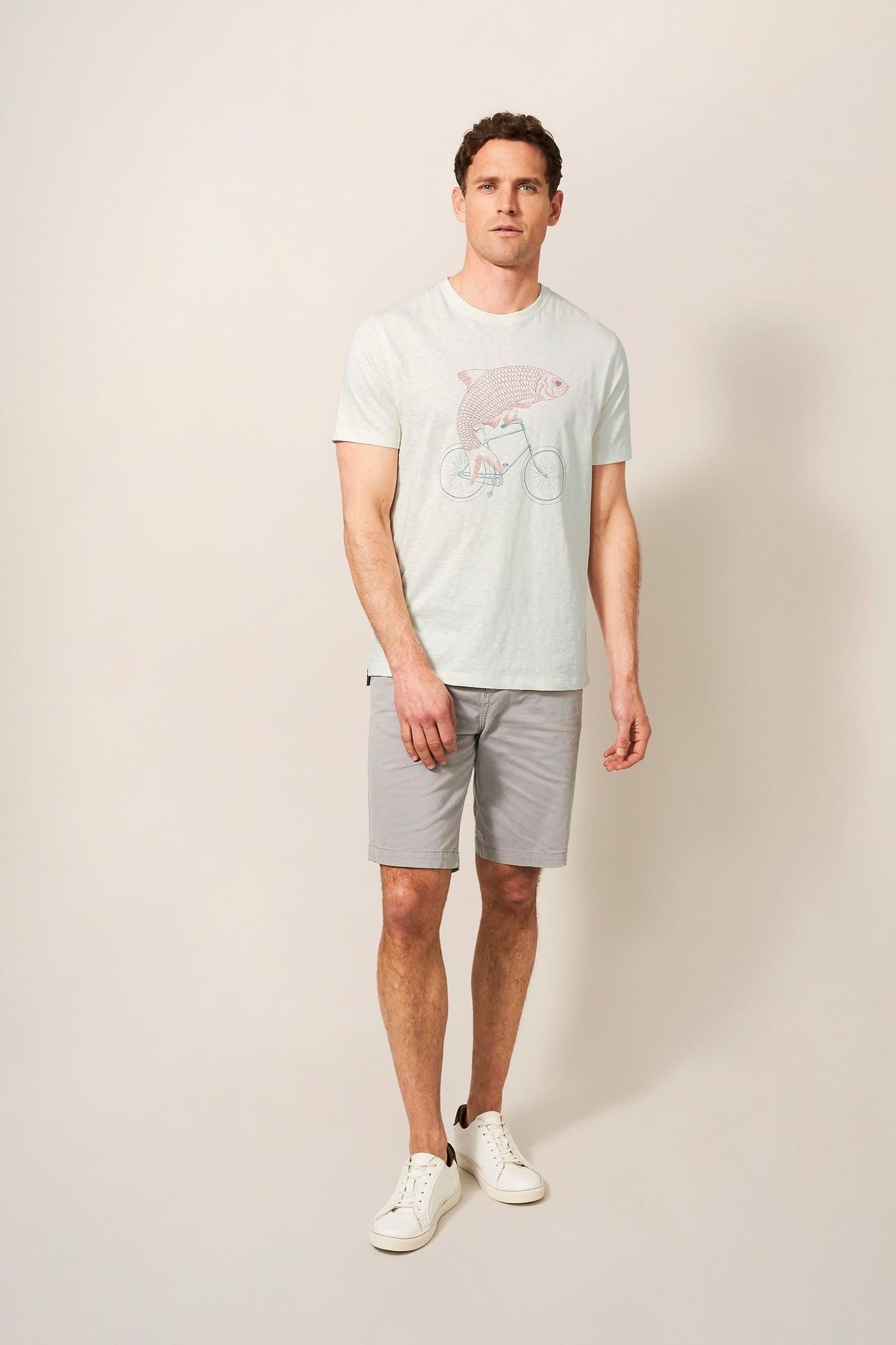 FISH ON A BIKE GRAPHIC TEE NATURAL WHITE 1