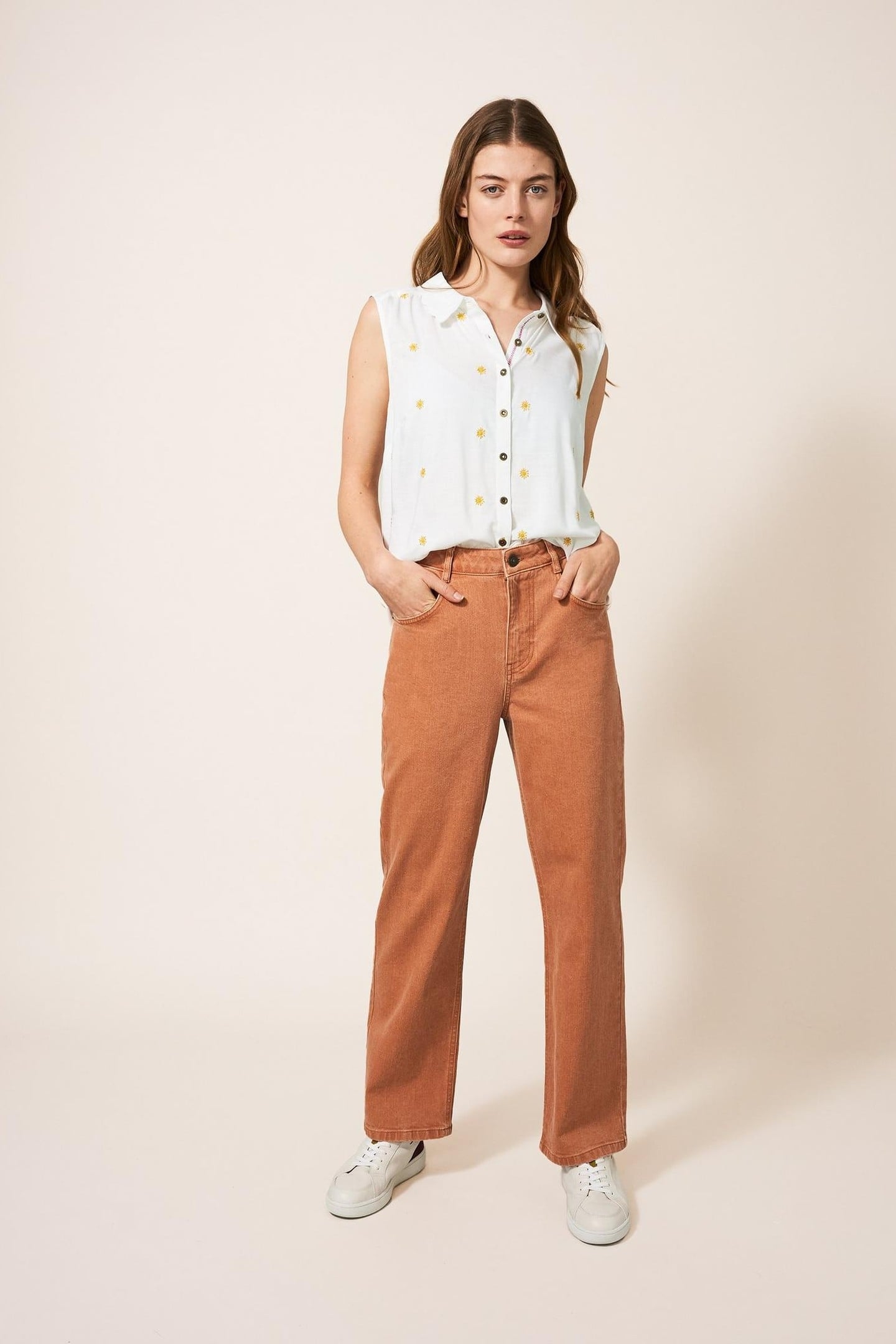 LIZZIE EMBROIDERED SHIRT WHITE MULTI 1