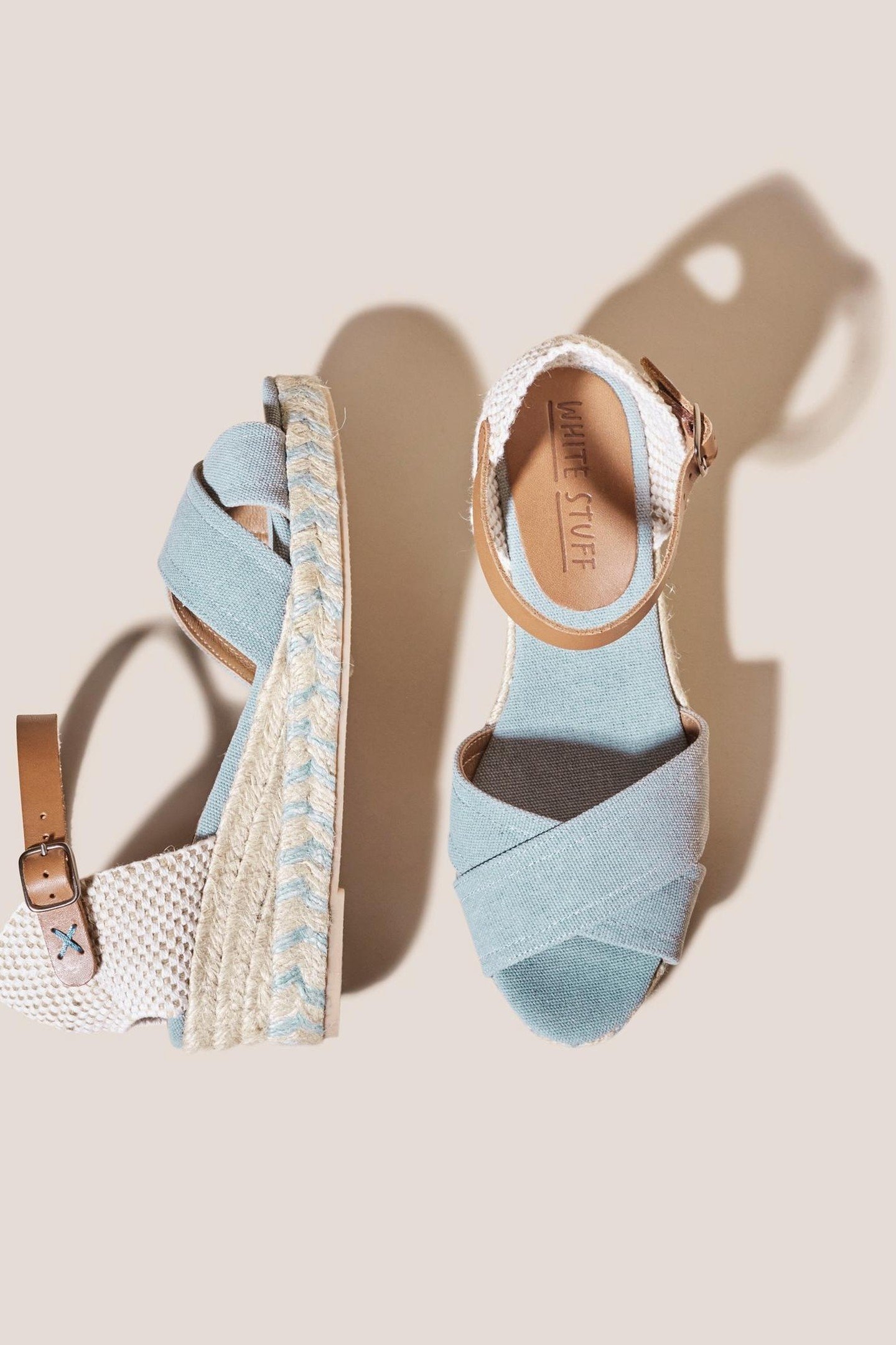 ESPADRILLE CANVAS OPEN WEDGE CHAMBRAY BLUE 6