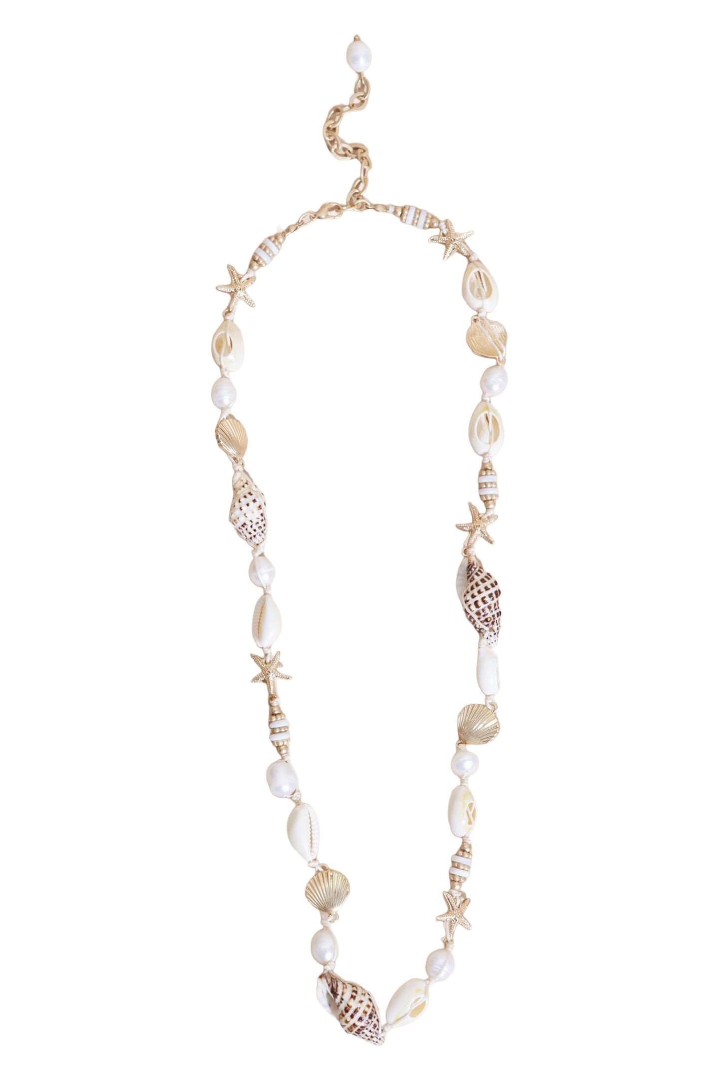 SHELL CHARM NECKLACE GOLD TONE METALLIC 2