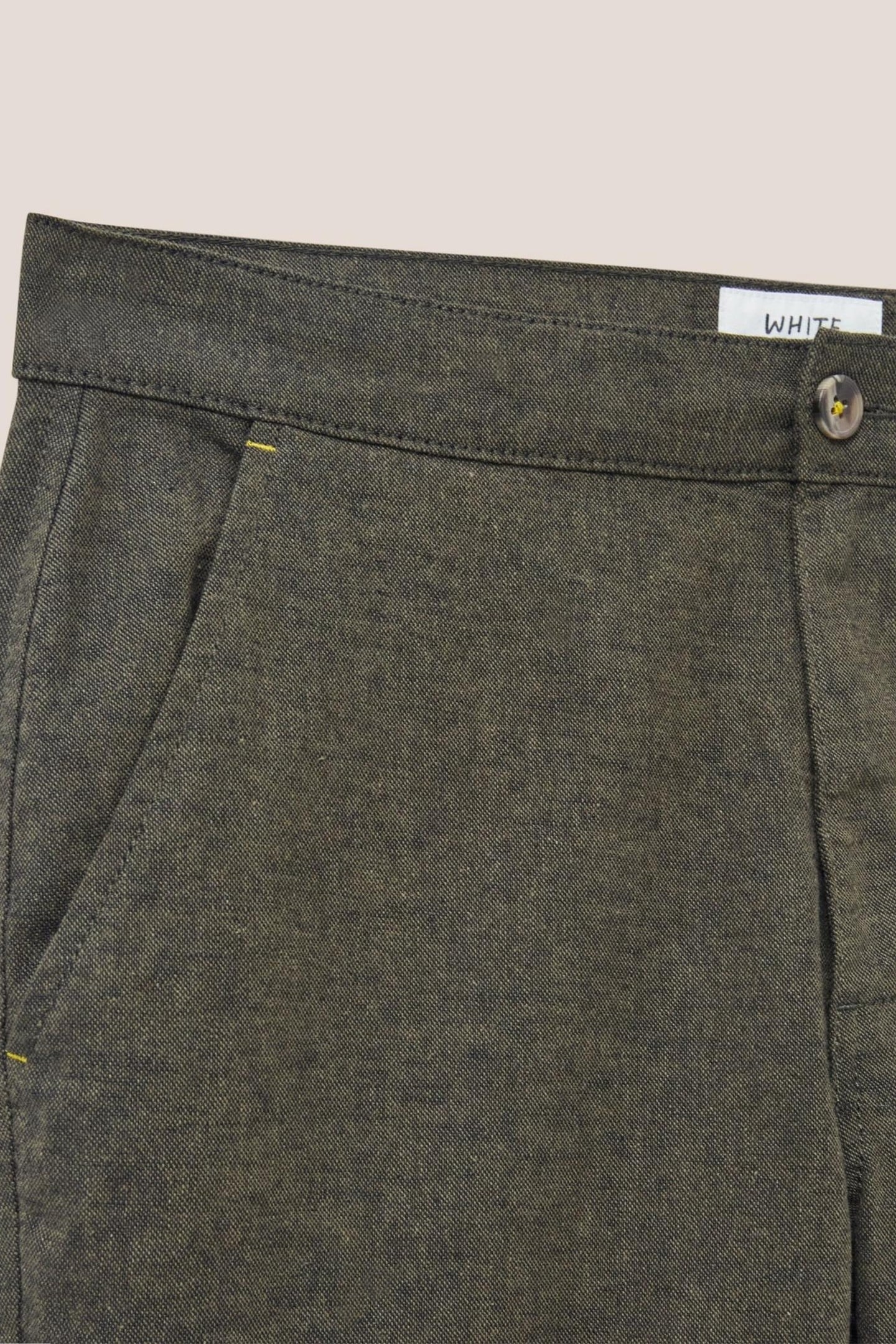 LINEN BLEND TROUSER KHAKI GREEN 4