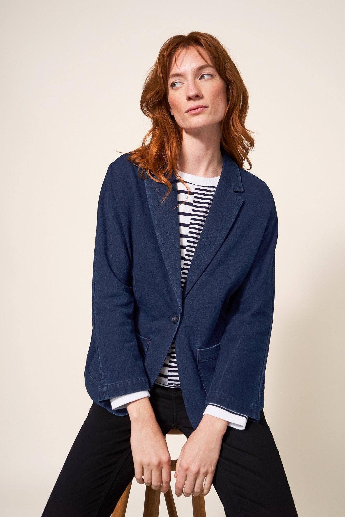 DAPHNE JERSEY BLAZER DARK DENIM 2