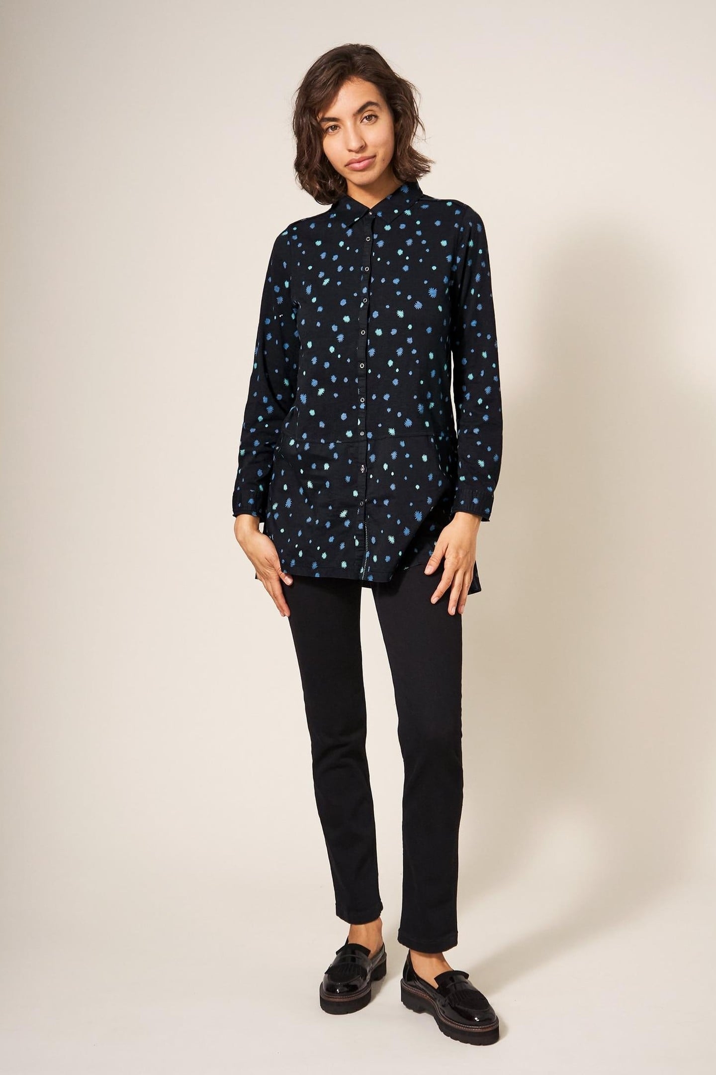 LOTTIE LONGLINE TEAL MULTI 1