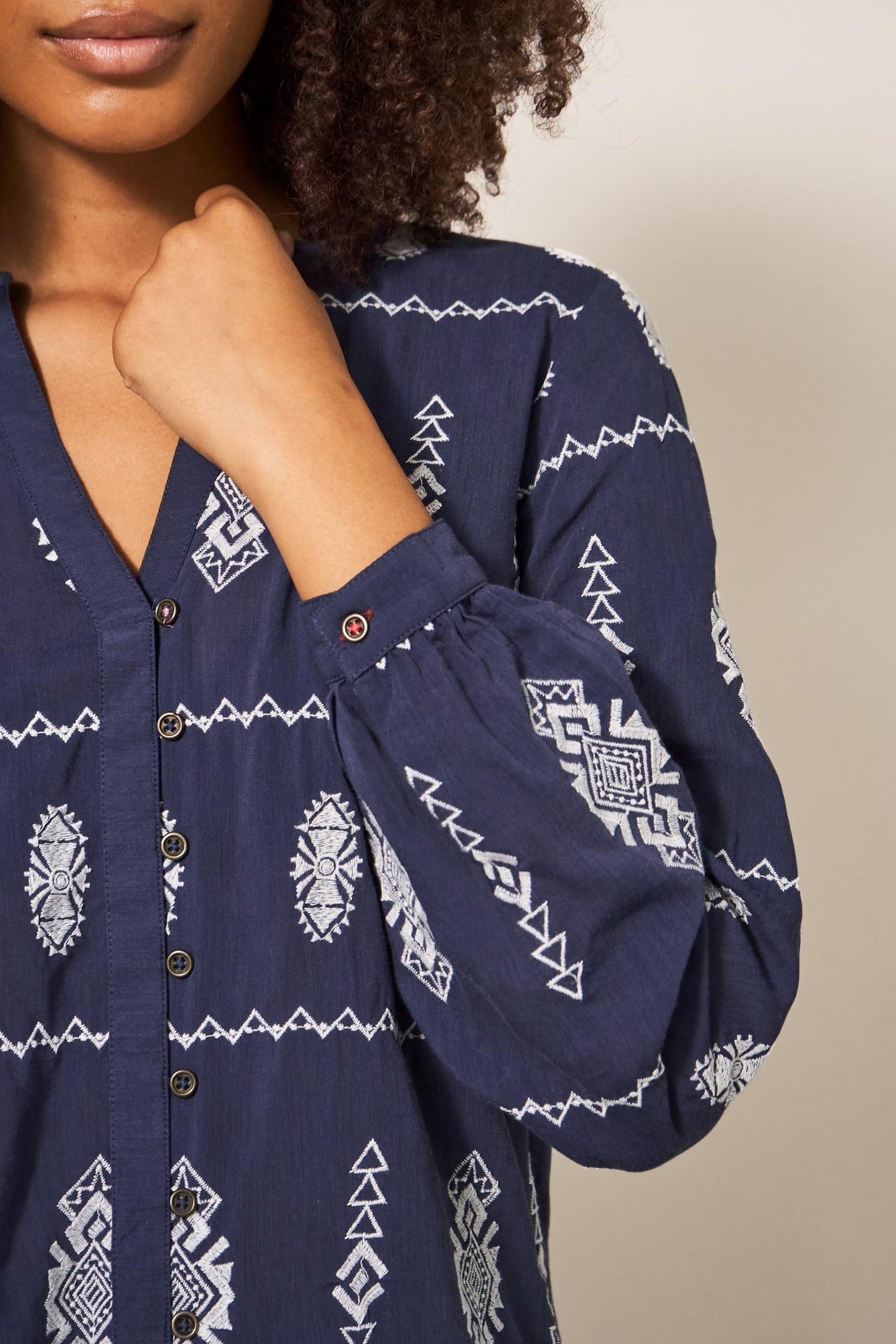 KATE EMBROIDERED SHIRT GREY MULTI 3